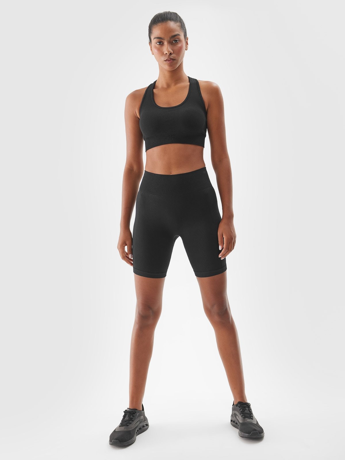 4F Legginsy kolarki treningowe damskie - czarne XS/S