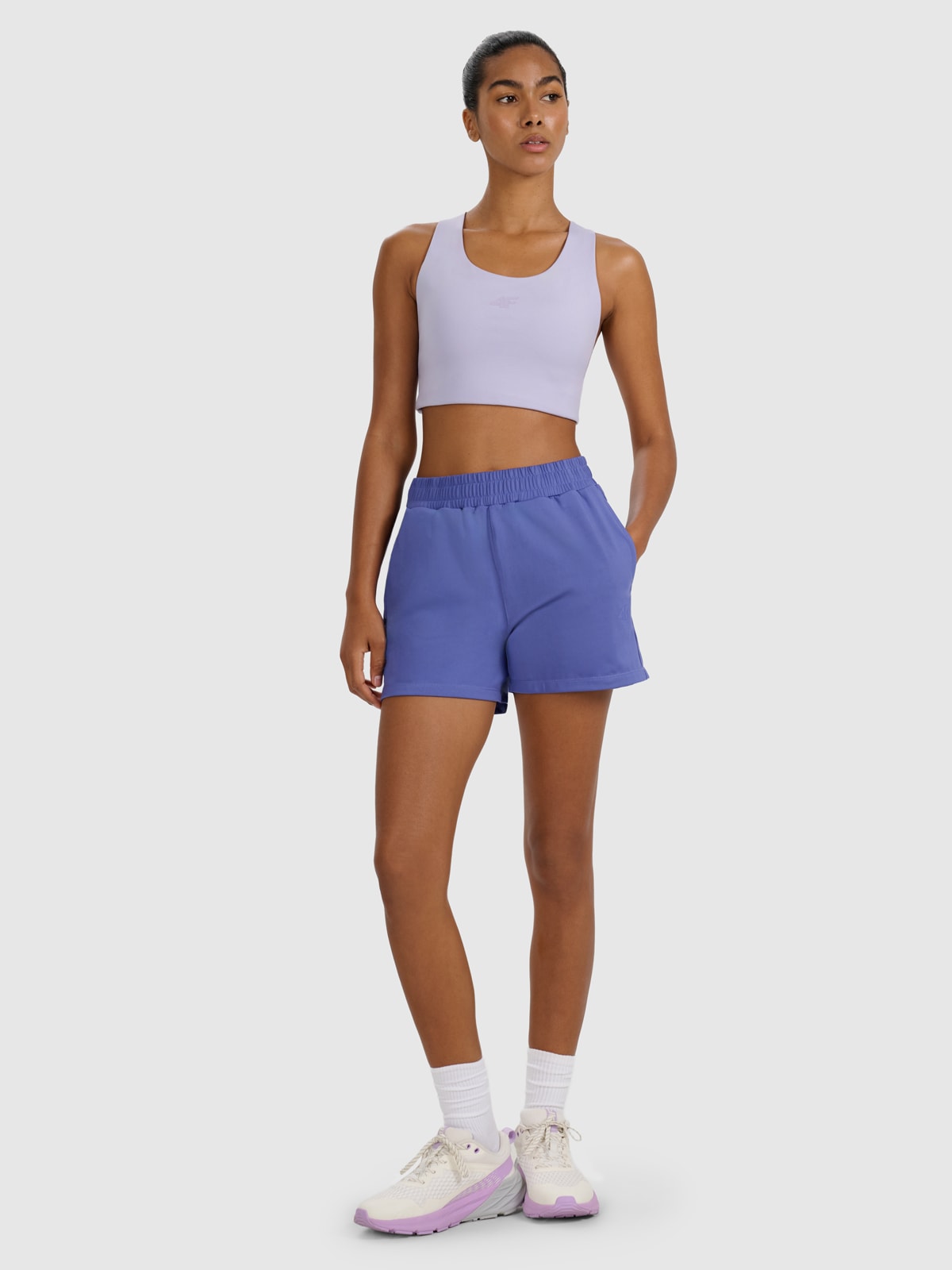 4F Spodenki treningowe szybkoschnące damskie - granatowe XS