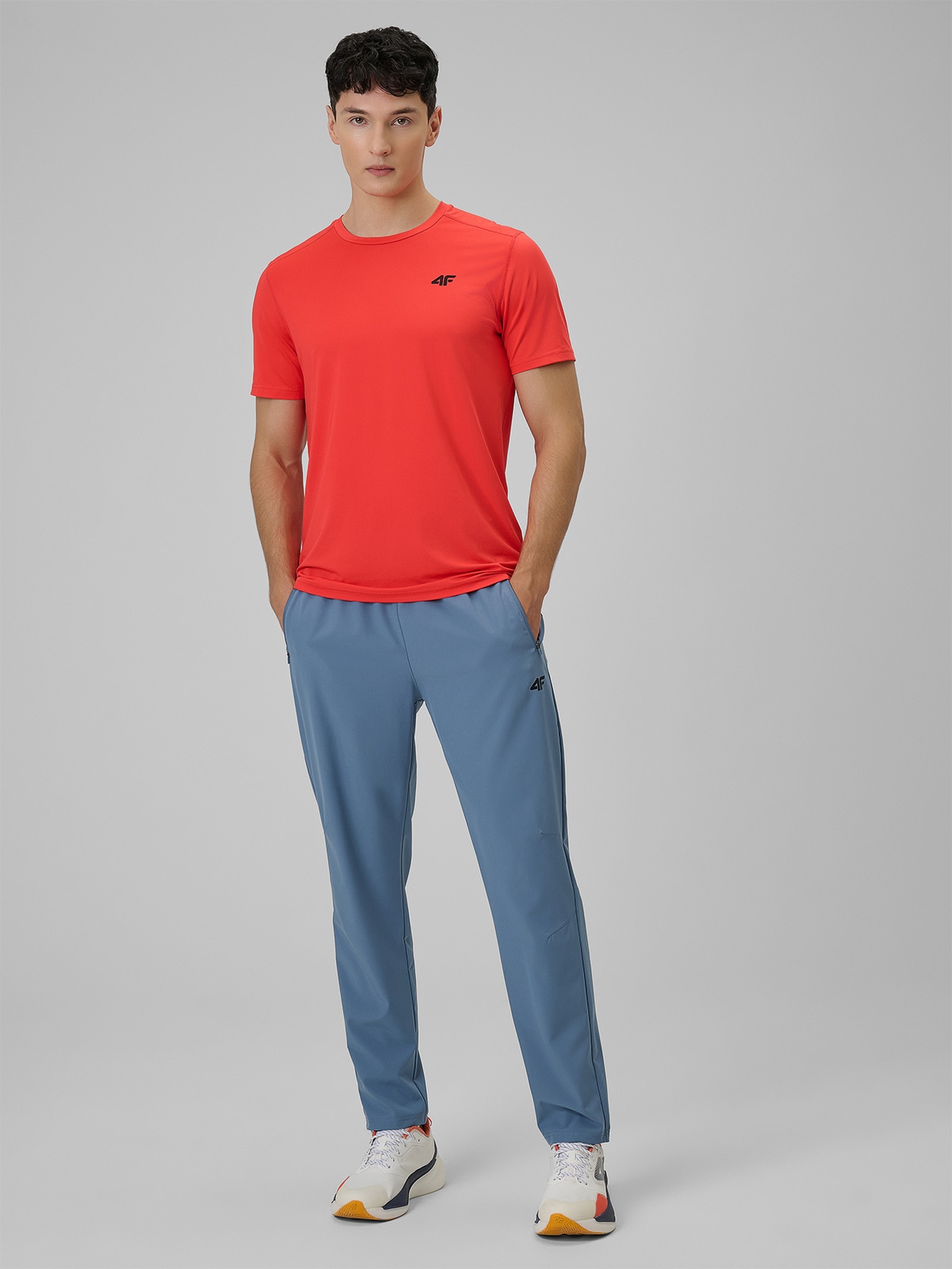 4F Spodnie treningowe szybkoschnące męskie - granatowe S