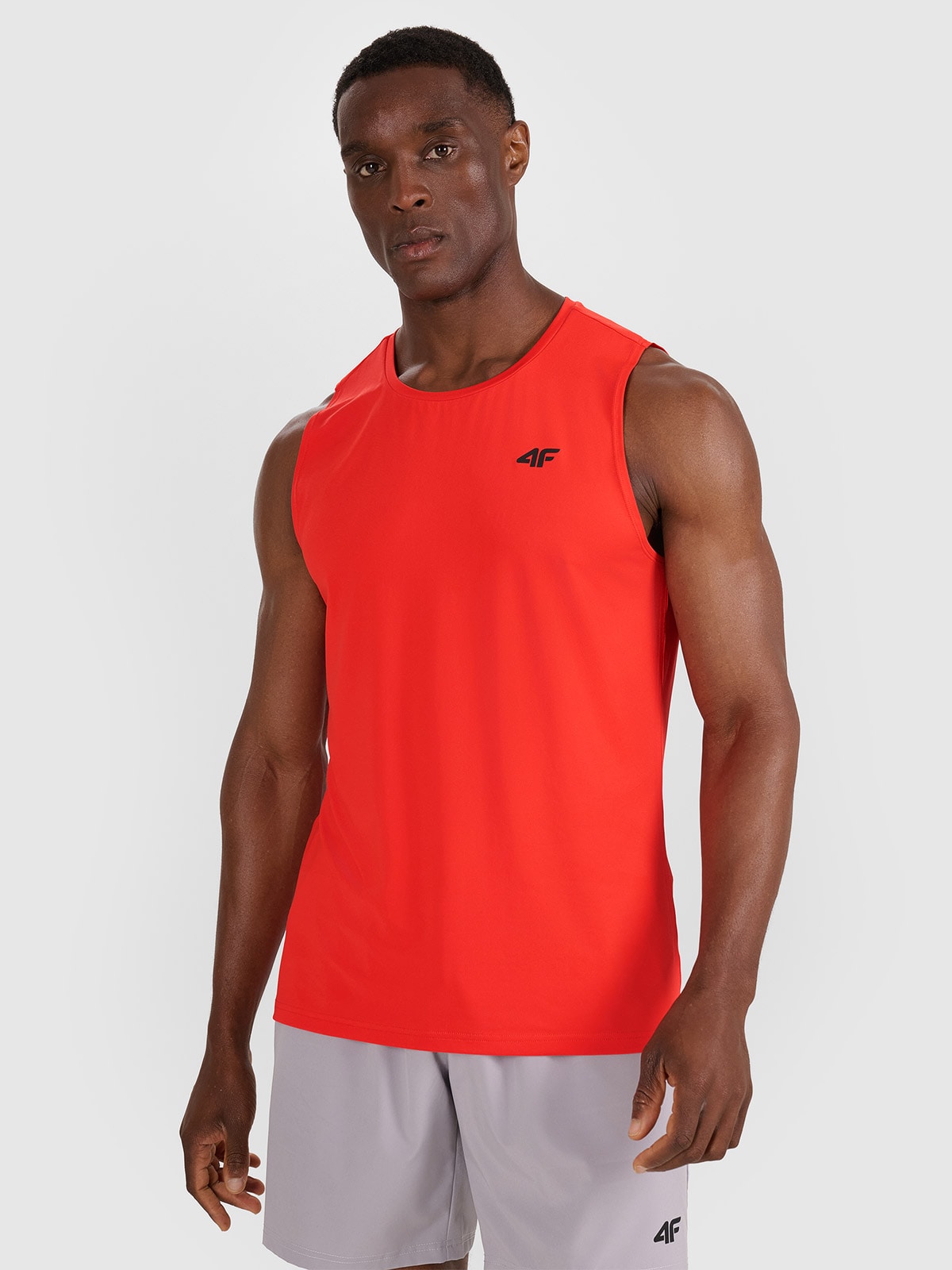 4F Tank top treningowy szybkoschnący męski - czerwony XXL