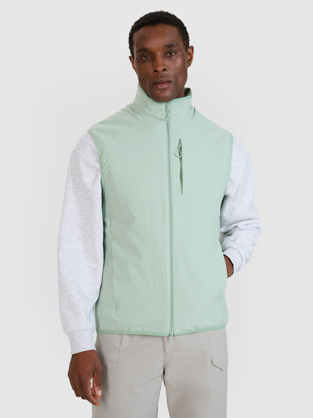 4F Bezrękawnik ze stójką męski - turkusowy XL