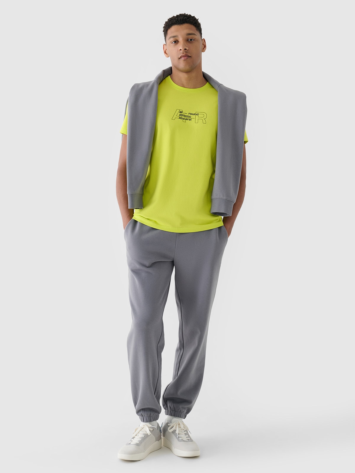 4F T-shirt regular z nadrukiem męski - zielony XXL