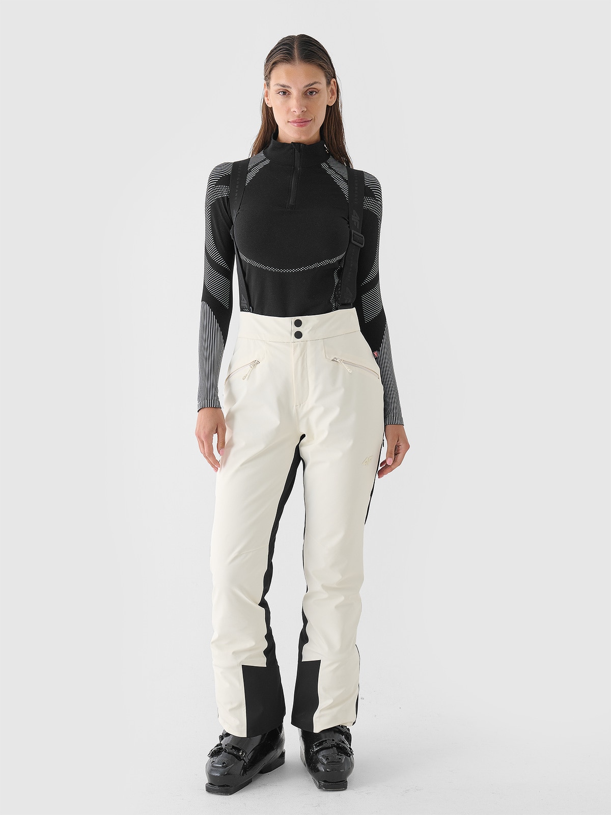 4F Spodnie narciarskie membrana Dermizax 20000 damskie - białe M