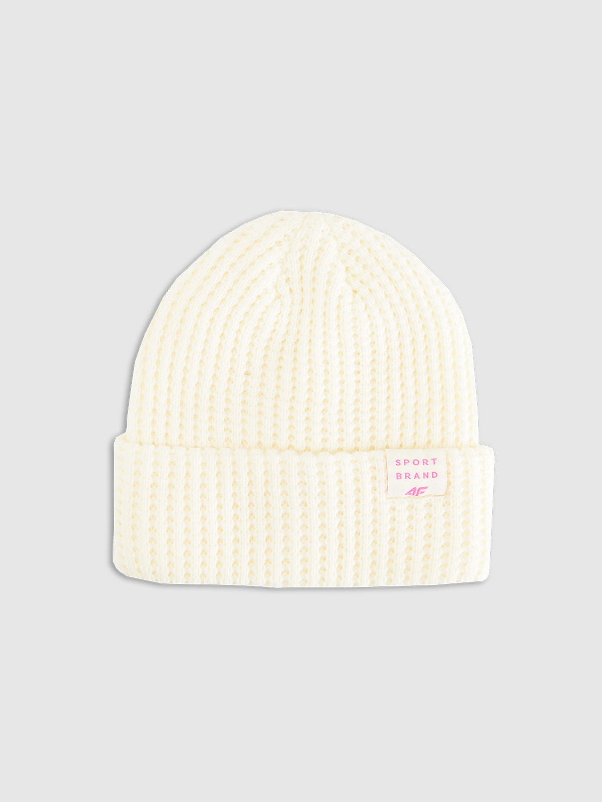 4F Czapka zimowa dziewczęca - biała Uniwersalny