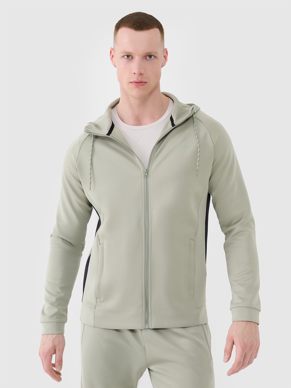 4F Bluza treningowa szybkoschnąca męska - khaki 3XL
