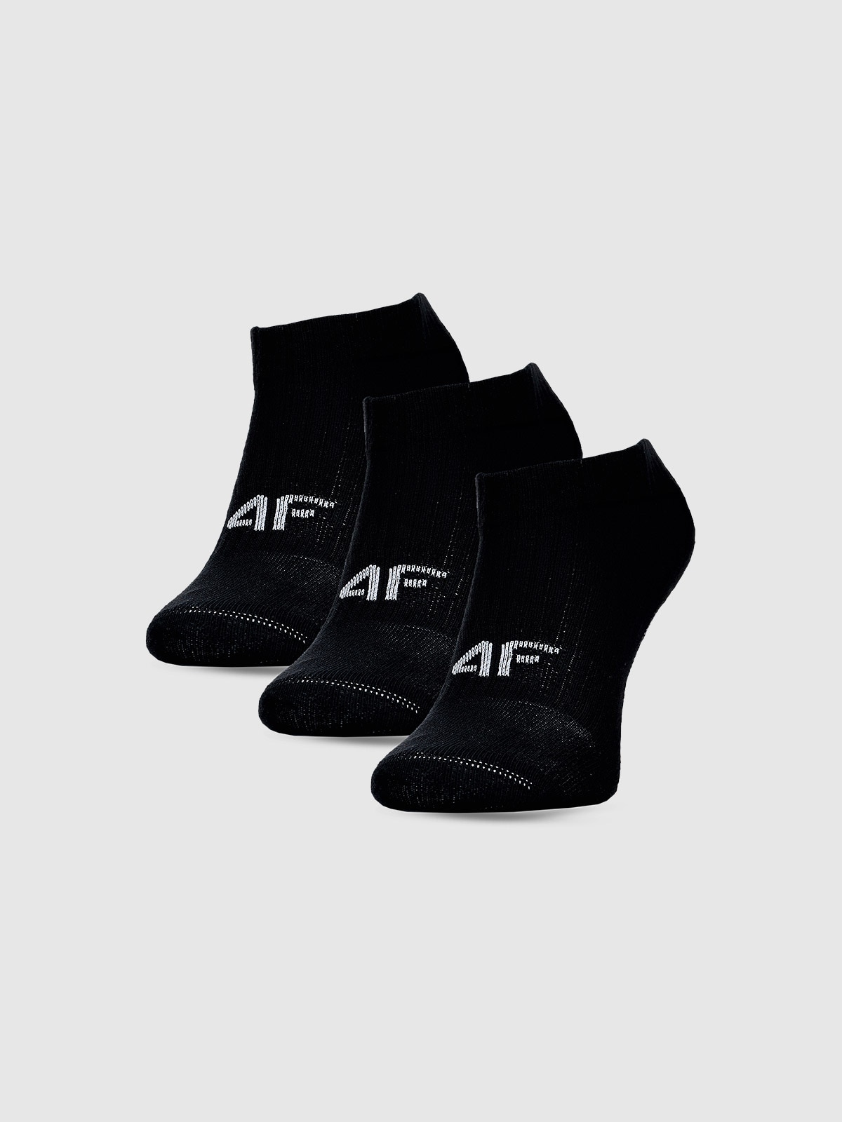 4F Skarpetki casual za kostkę (3-pack) chłopięce - czarne 38-40