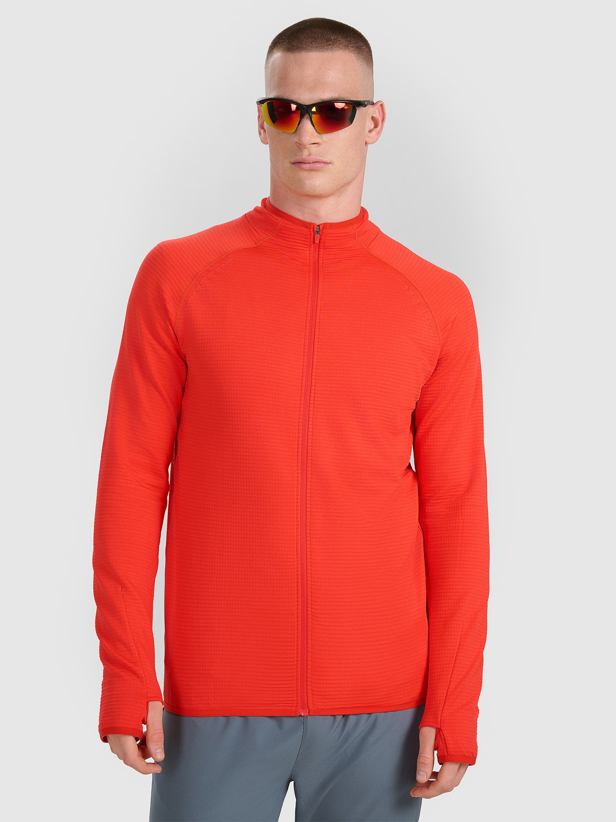 4F Bluza do biegania regular szybkoschnąca męska - czerwona M