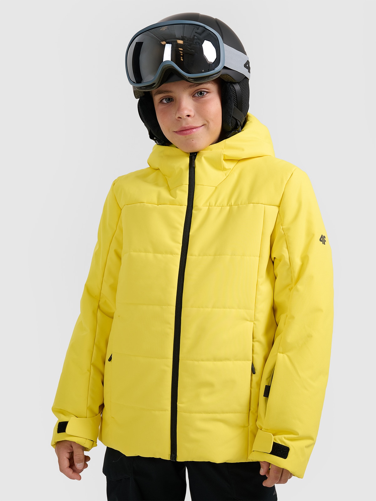 4F Kurtka narciarska membrana 5000 chłopięca - żółta 134 (8-9 lat)