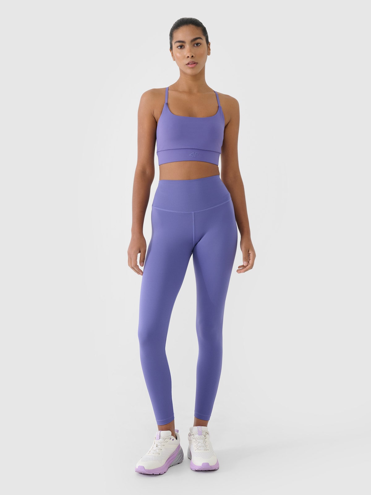 4F Legginsy treningowe z wysokim stanem damskie - granatowe XS