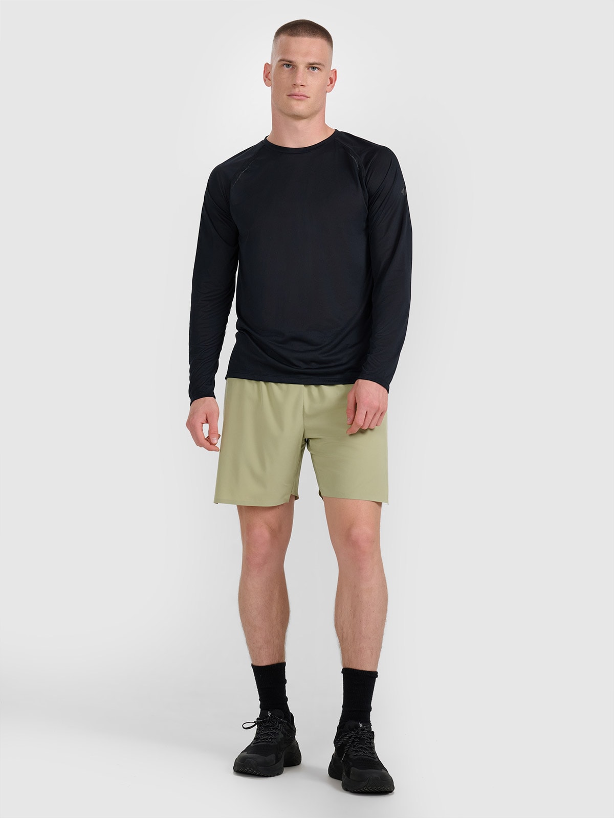 4F Spodenki do biegania szybkoschnące męskie - oliwkowe/khaki XL