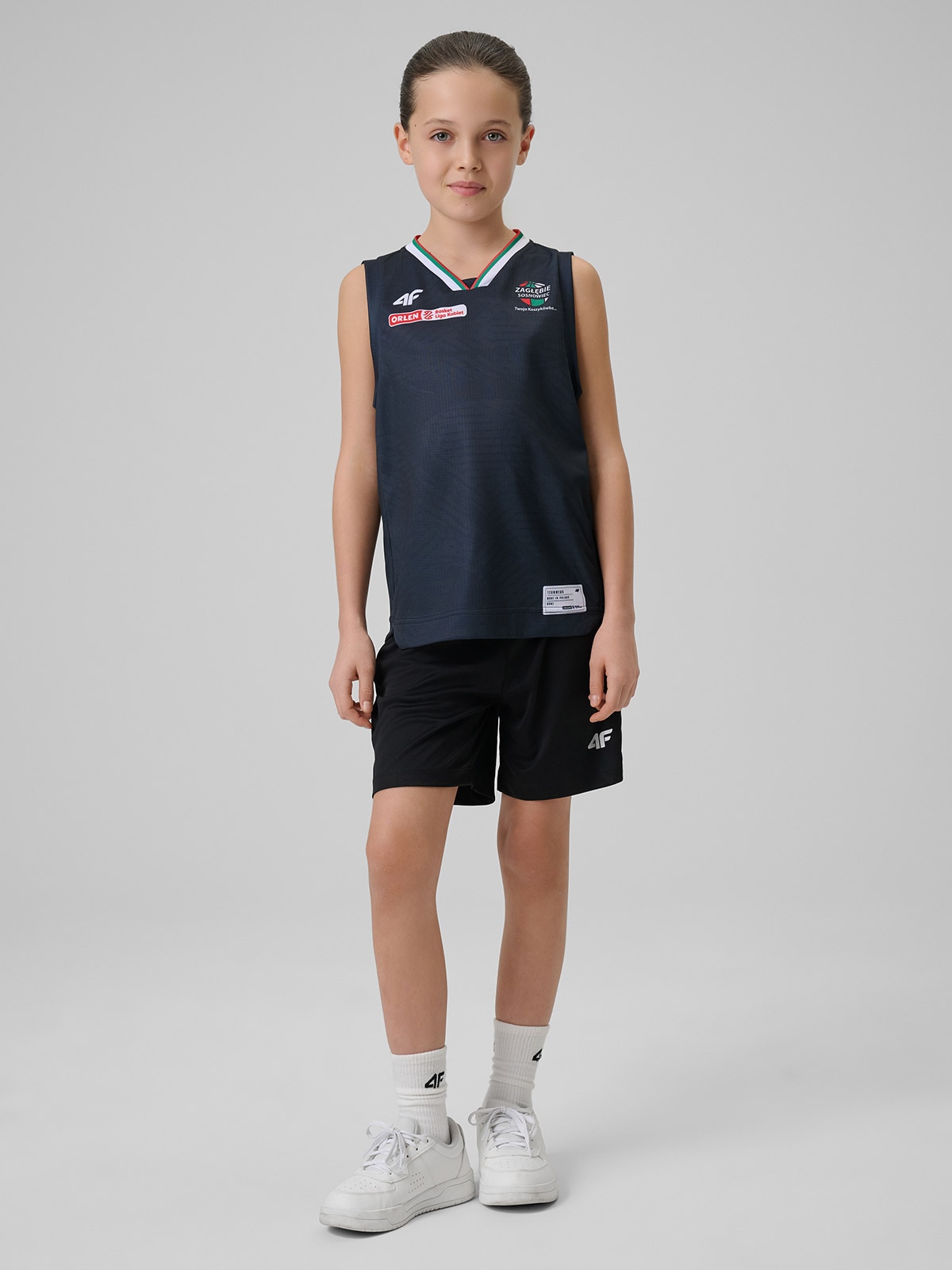 4F Koszulka meczowa replika wyjazdowa z sezonu 2025/26 dziecięca 4F x Zagłębie Sosnowiec - czarna 122/128 (6-8 lat)