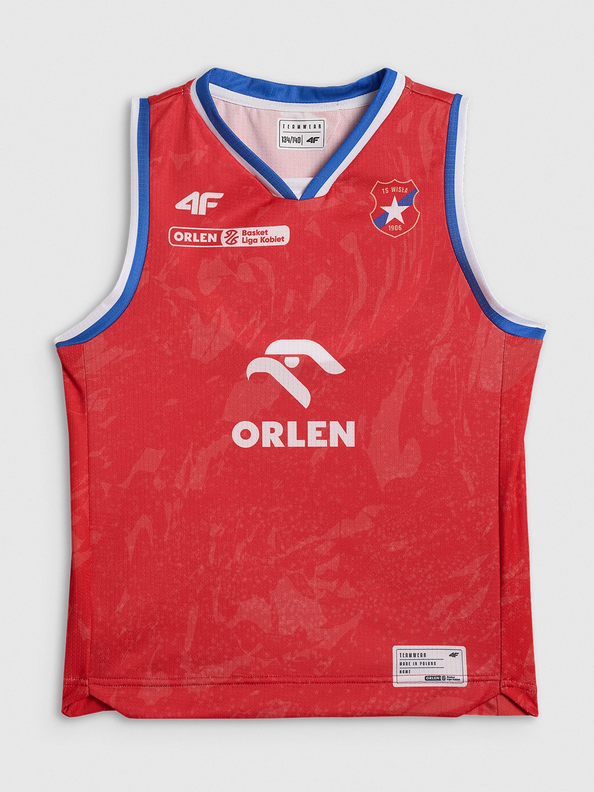 4F Koszulka meczowa replika wyjazdowa z sezonu 2025/26 dziecięca 4F x Wisła Kraków - czerwona 158/164 (12-14 lat)