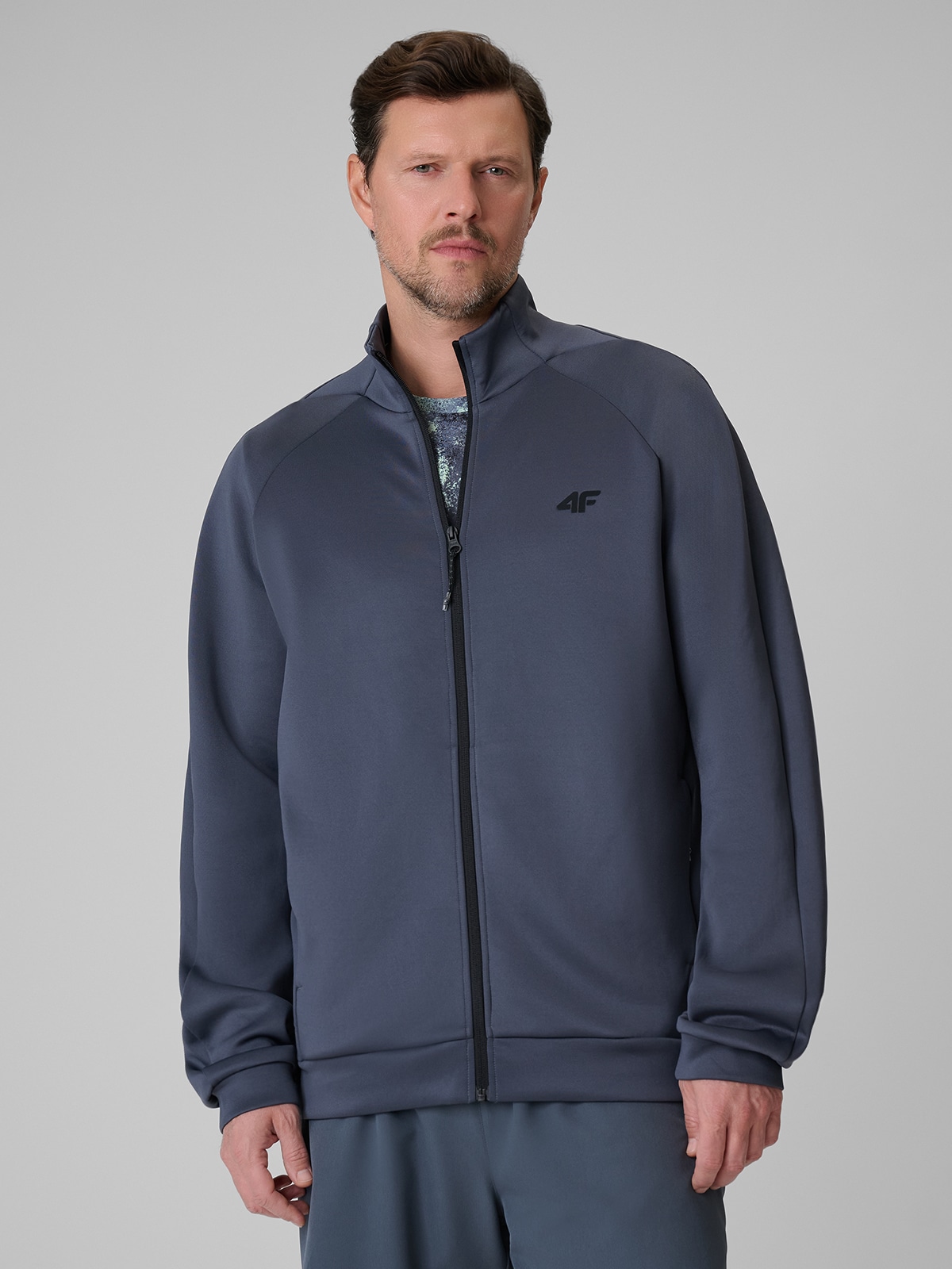 4F Bluza treningowa regular bez kaptura męska - szara M