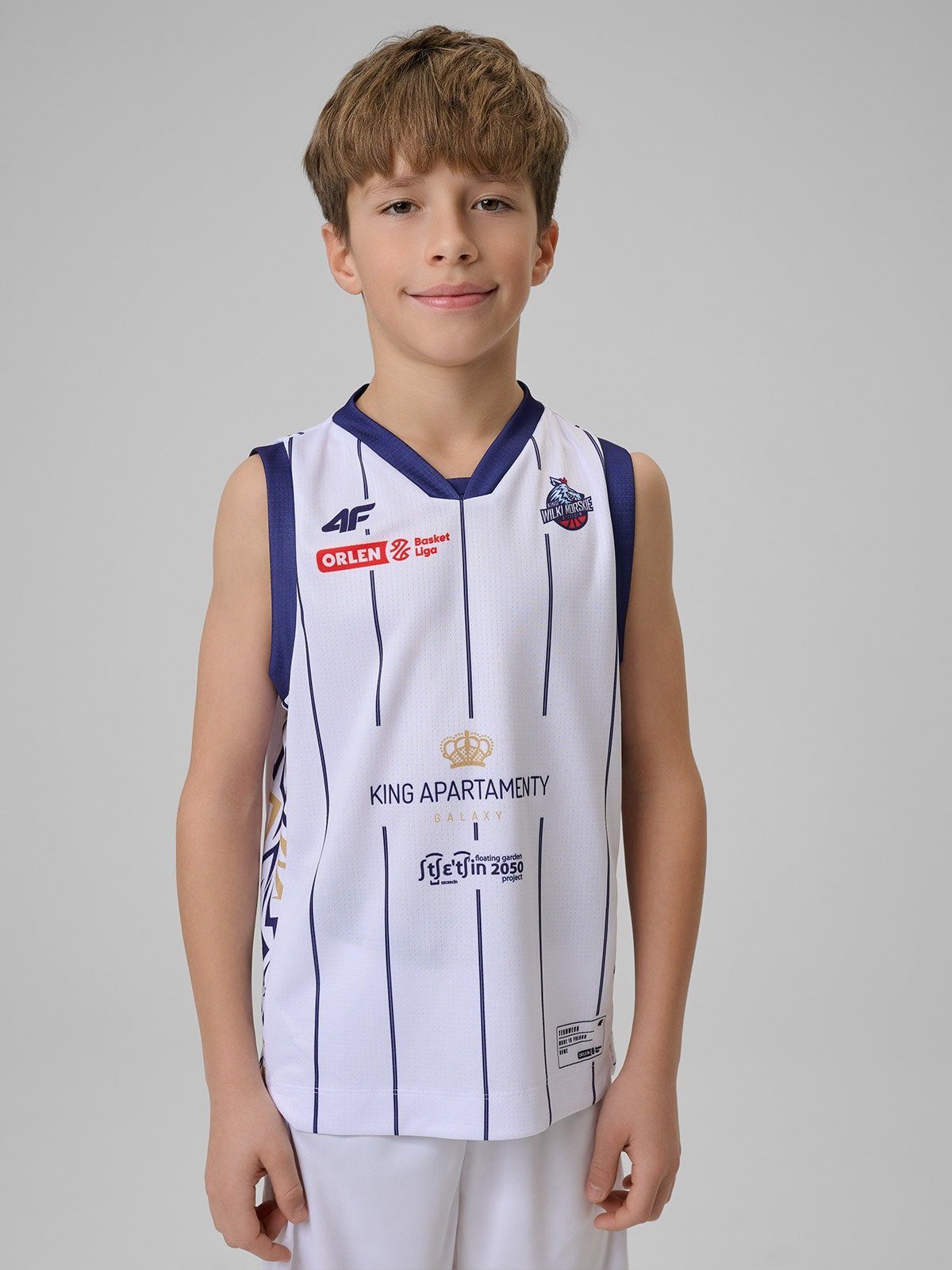 4F Koszulka meczowa replika domowa z sezonu 2025/26 dziecięca 4F x King Szczecin - biała 146/152 (10-12 lat)