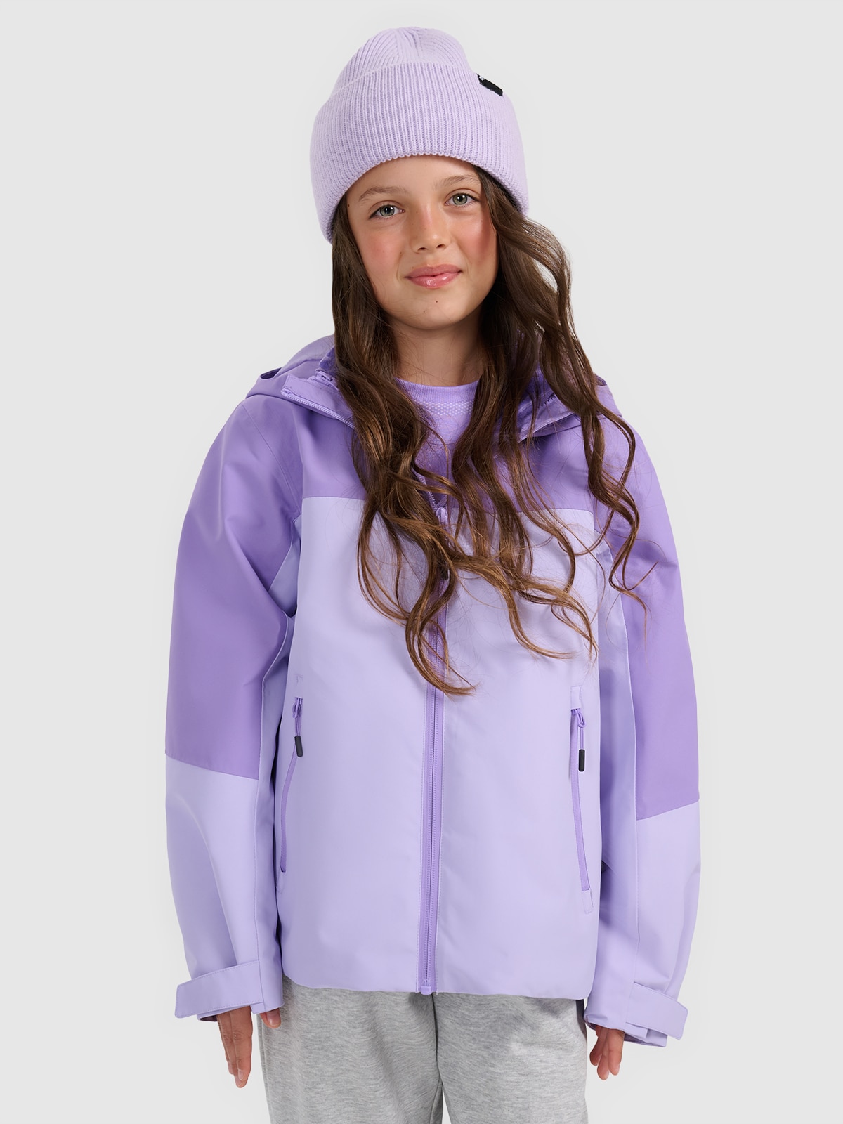 4F Kurtka przejściowa 3w1 membrana 5000 dziewczęca - fioletowa 140 (9-10 lat)