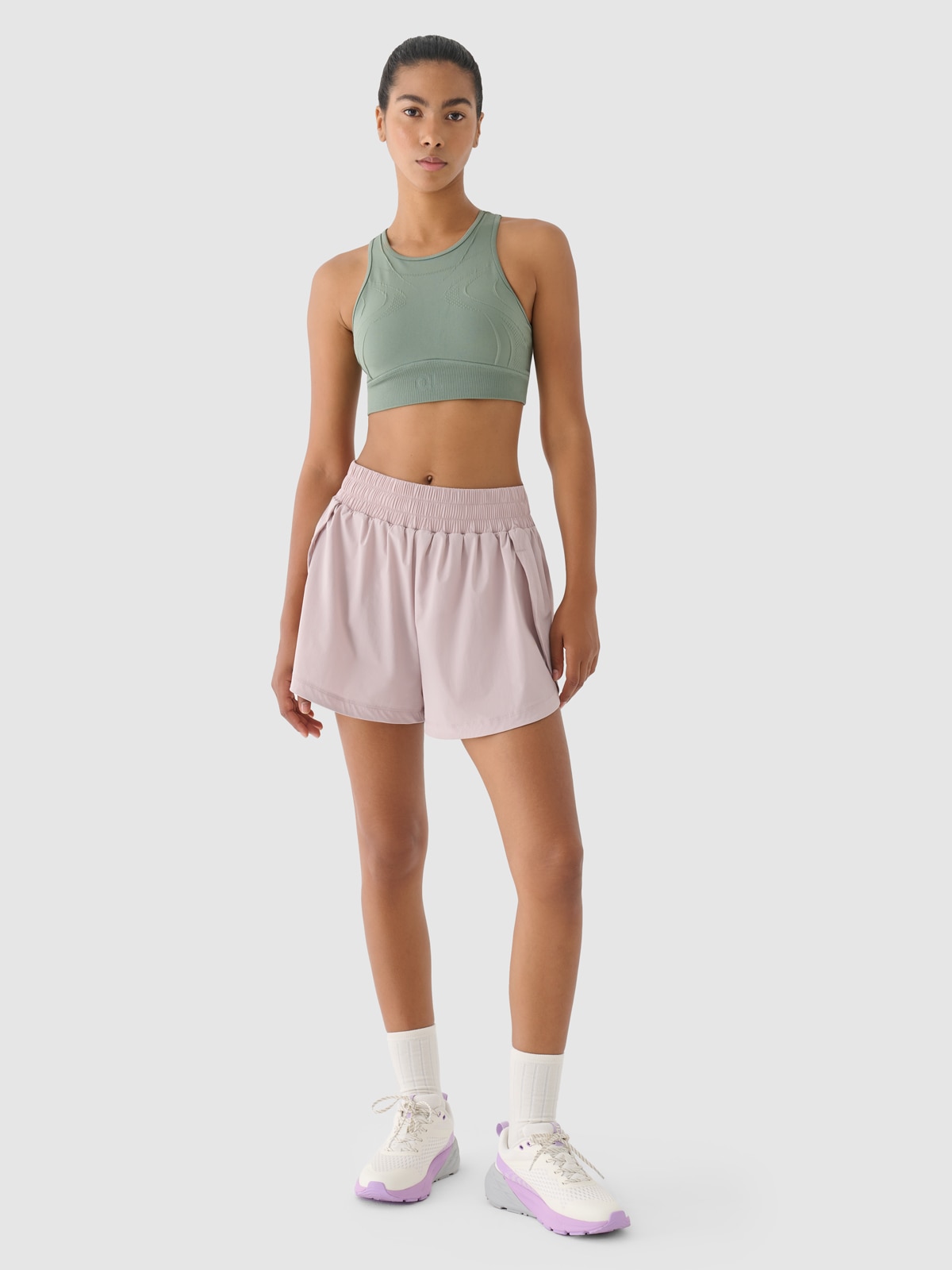 4F Spodenki treningowe szybkoschnące 4F x Anna Lewandowska - beżowe XL