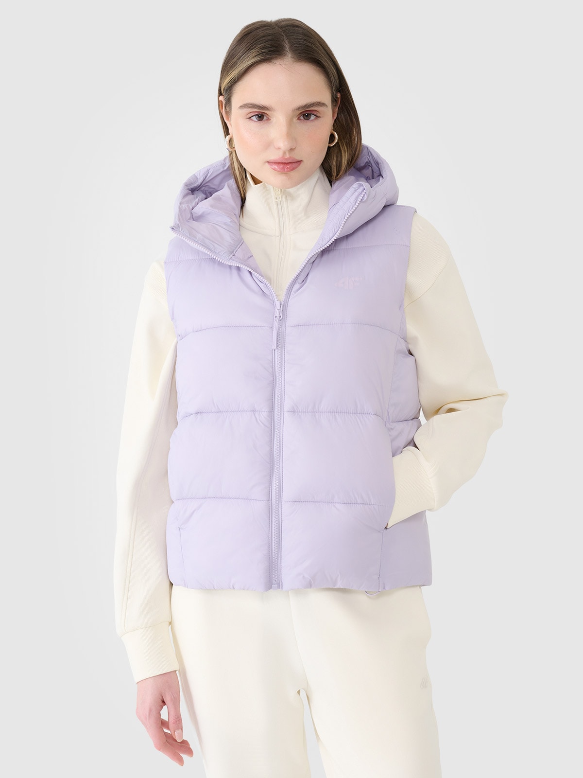 4F Bezrękawnik puchowy z wypełnieniem syntetycznym damski - fioletowy S
