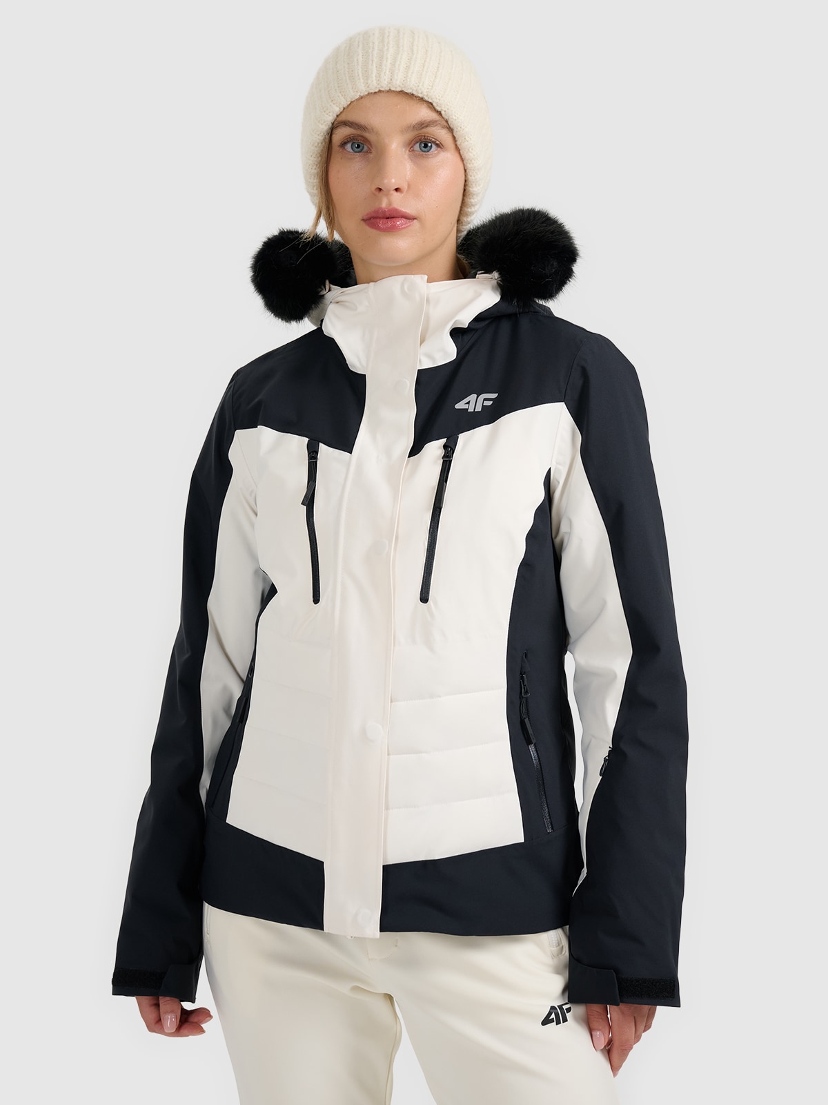 4F Kurtka narciarska membrana 10000 damska - biała XS