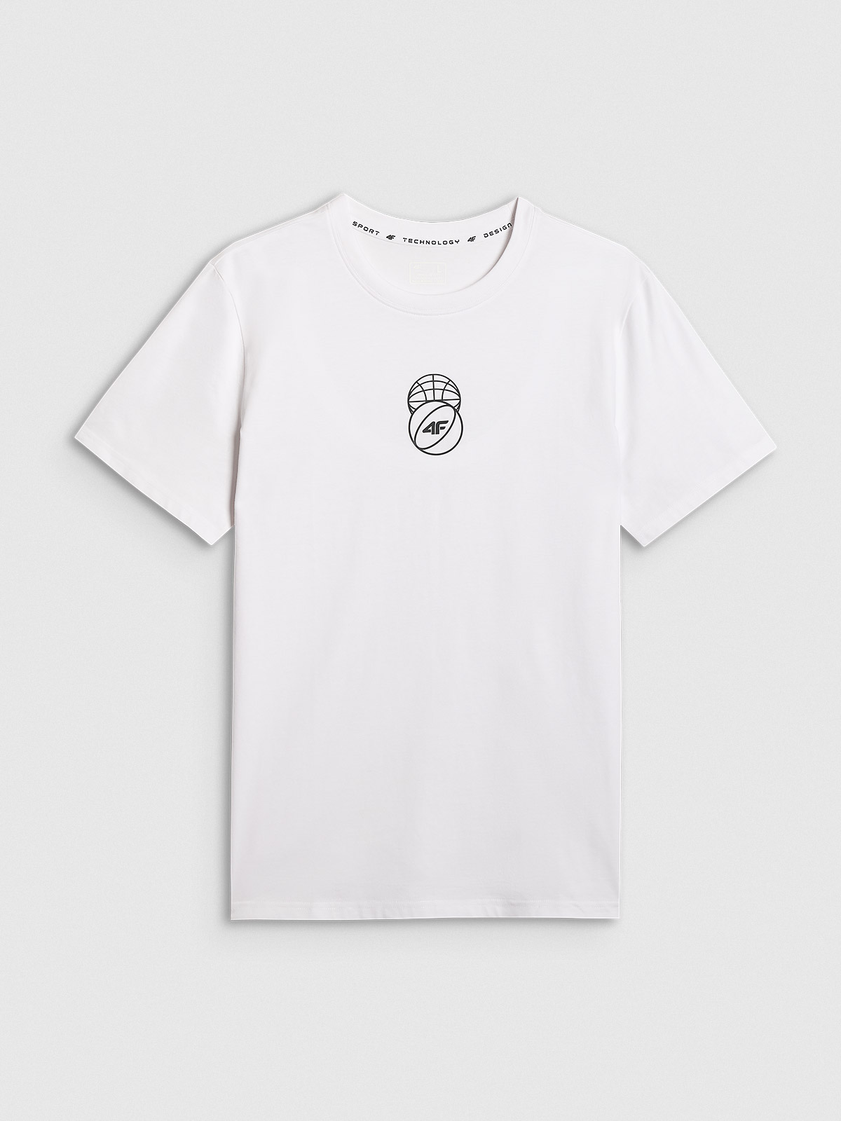 4F T-shirt regular z nadrukiem męski - biały XXL