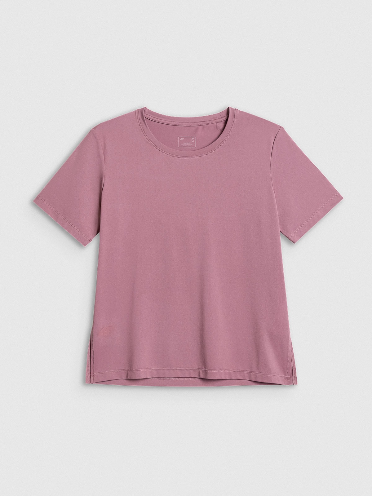 4F Koszulka treningowa loose szybkoschnąca damska - beżowa L