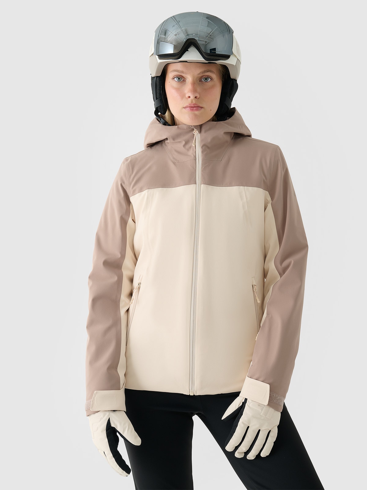 4F Kurtka narciarska membrana 5000 damska - brązowa XL