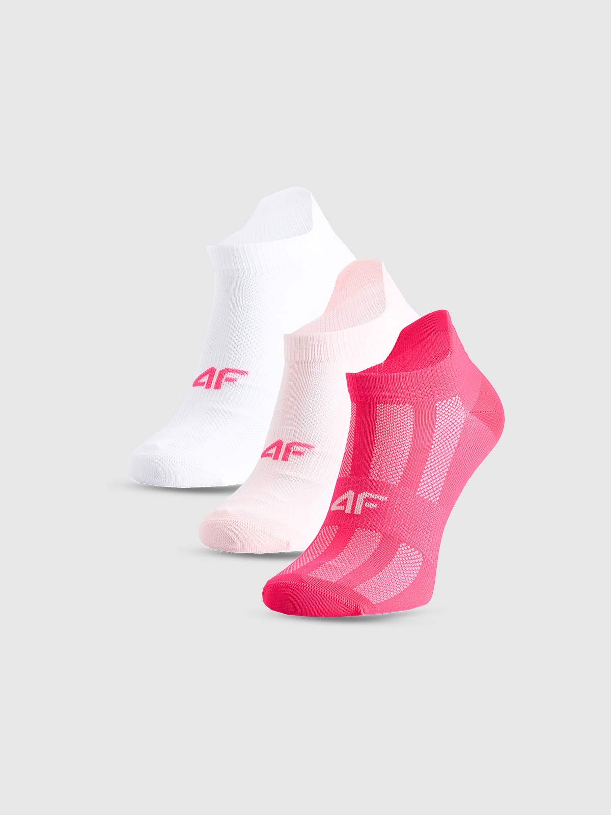 4F Skarpetki sportowe przed kostkę (3-pack) dziewczęce - multikolor 32-34
