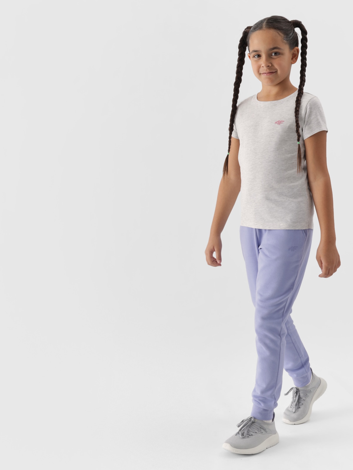 4F Spodnie dresowe joggery dziewczęce - niebieskie 158 (12-13 lat)