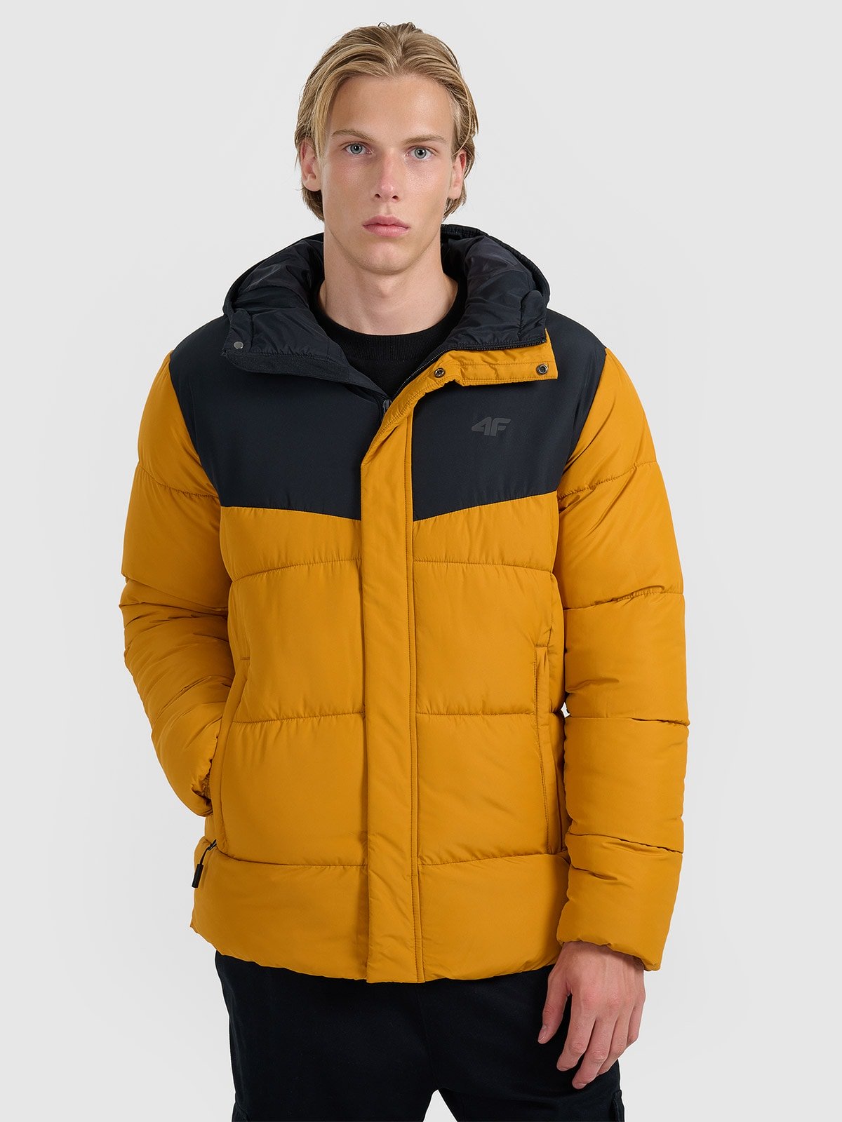 4F Kurtka puchowa z wypełnieniem syntetycznym męska - żółta 3XL