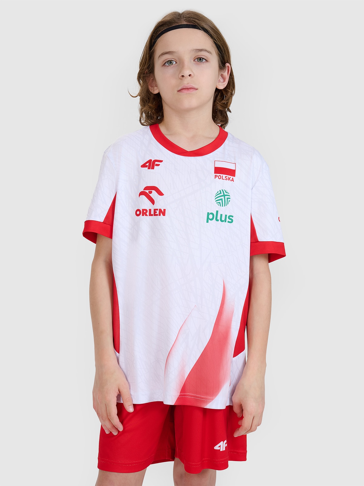 4F Koszulka meczowa replika domowa z możliwością personalizacji dziecięca 4F x Polska Siatkówka - biała 146/152 (10-12 lat)
