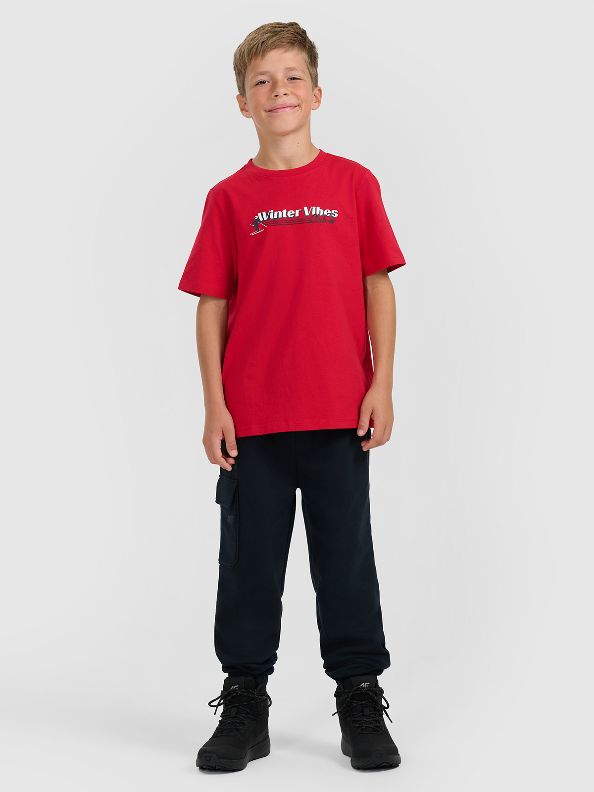 4F Spodnie dresowe joggery chłopięce - granatowe 164 (13-14 lat)