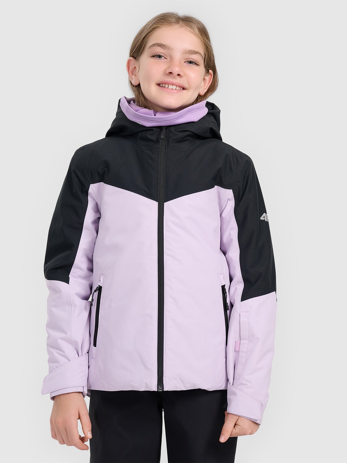 4F Kurtka narciarska membrana 5000 dziewczęca - fioletowa 128 (7-8 lat)