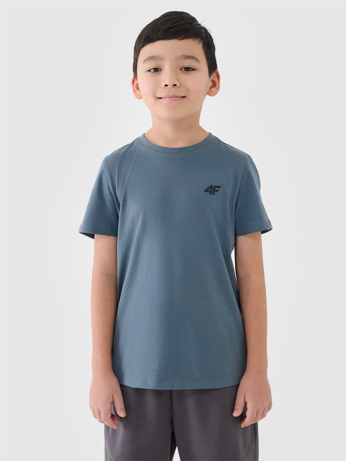 4F T-shirt regular gładki chłopięcy - turkusowy 152 (11-12 lat)