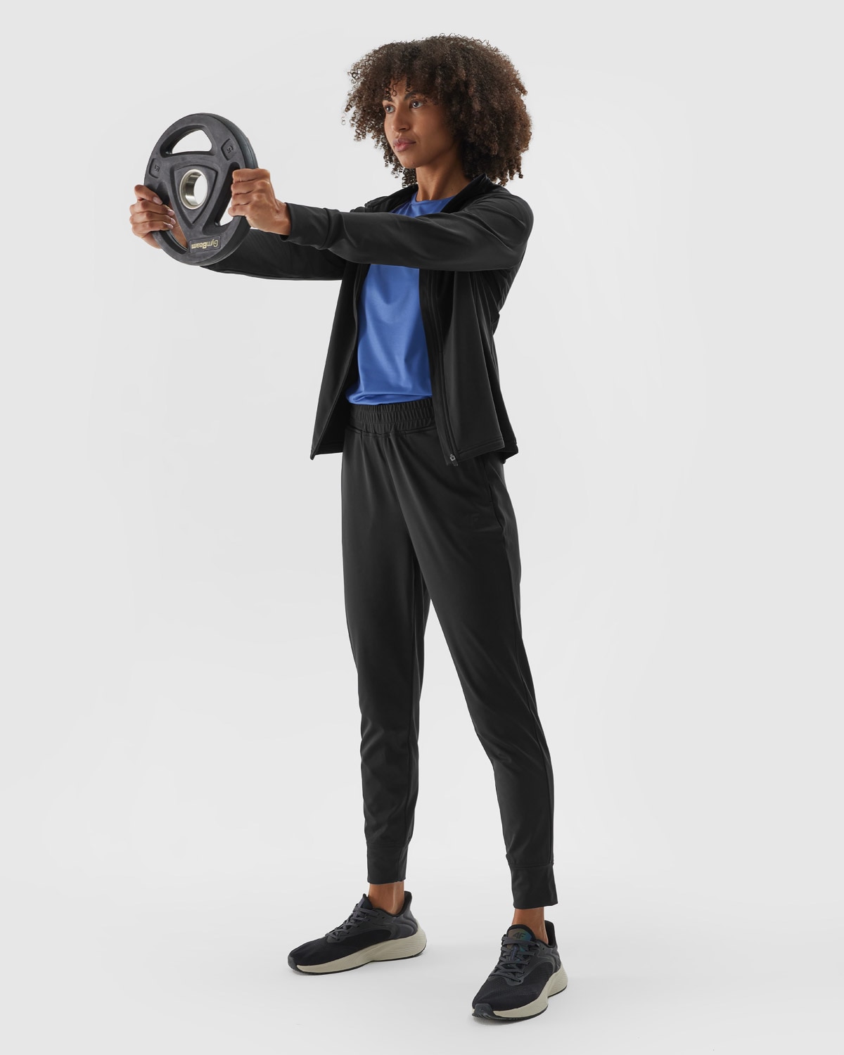 4F Spodnie treningowe szybkoschnące damskie - czarne XL