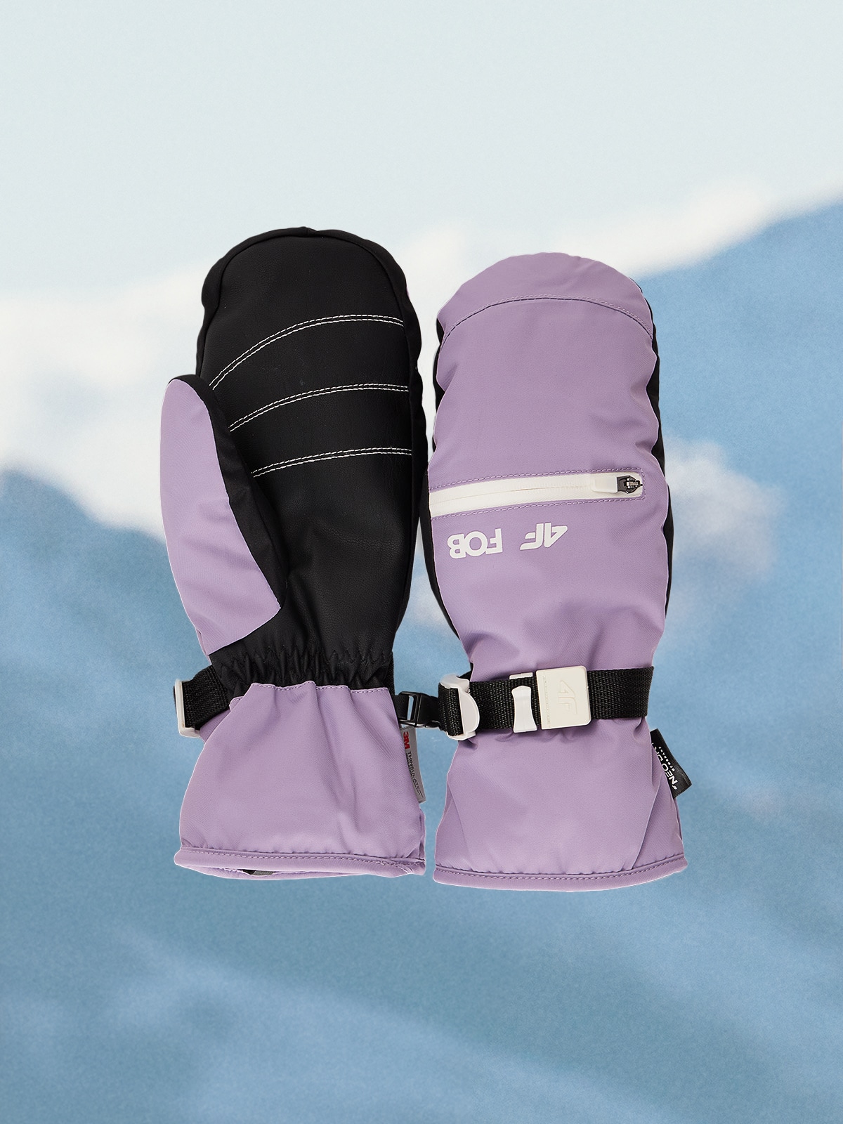 4F Rękawiczki snowboardowe Thinsulate membrana 10000 damskie - fioletowe S