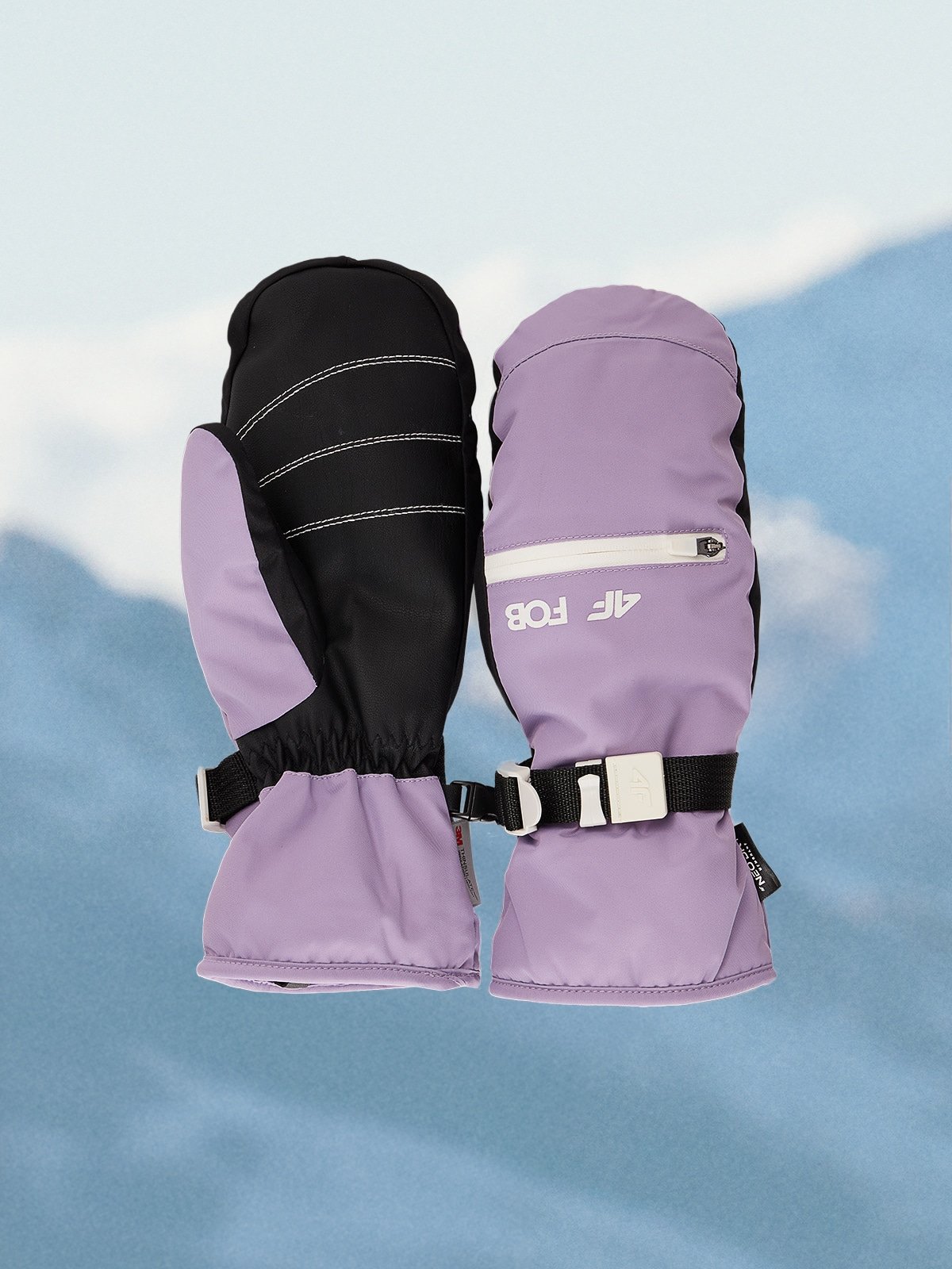 4F Rękawiczki snowboardowe Thinsulate membrana 10000 damskie - fioletowe S