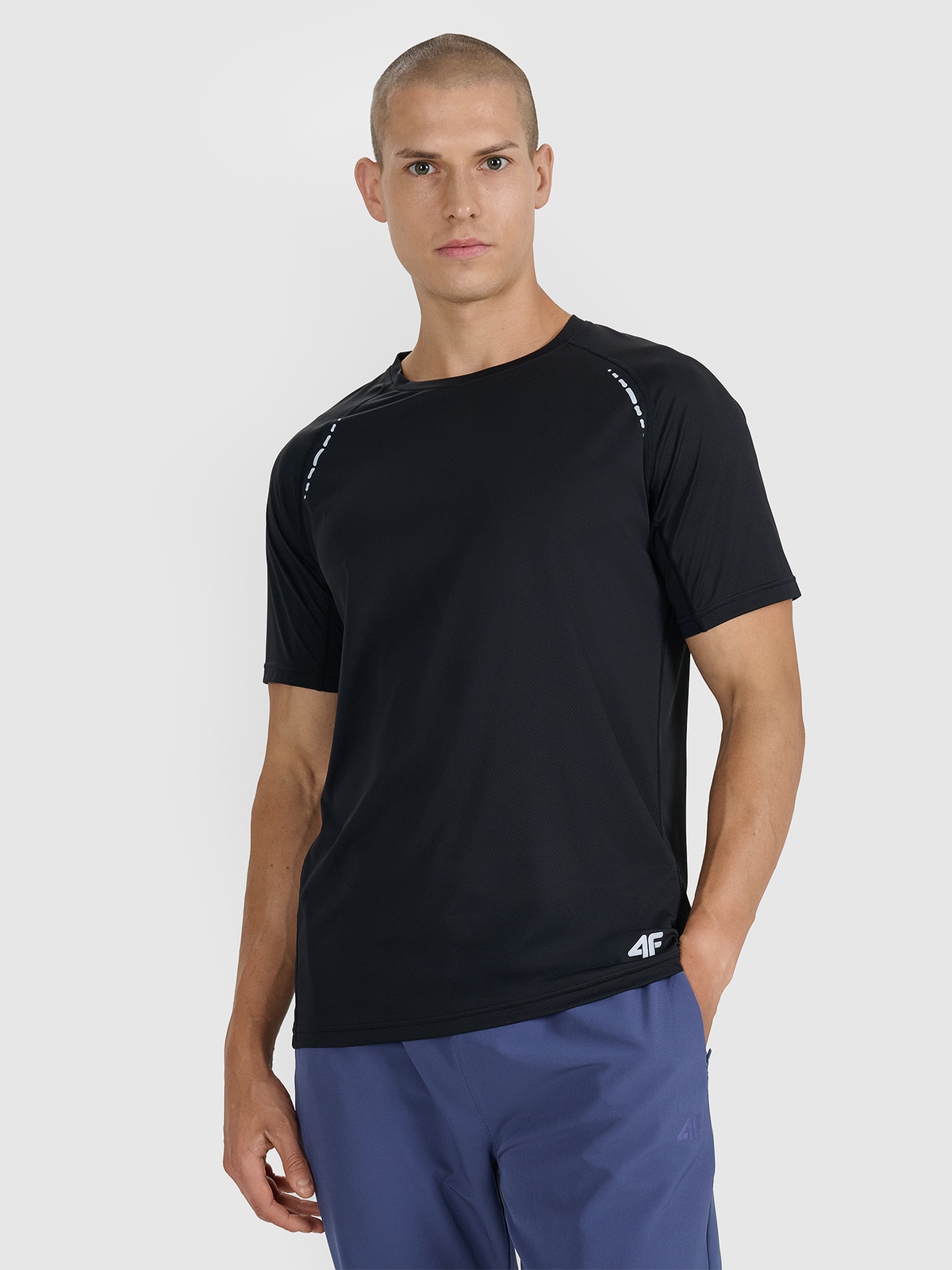 4F Koszulka do biegania w terenie szybkoschnąca męska - czarna XXL