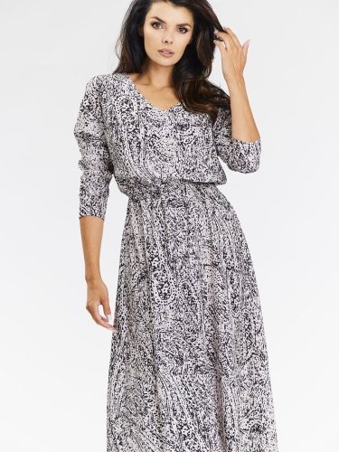 Sukienka Model A666 Black/White Pattern - awama