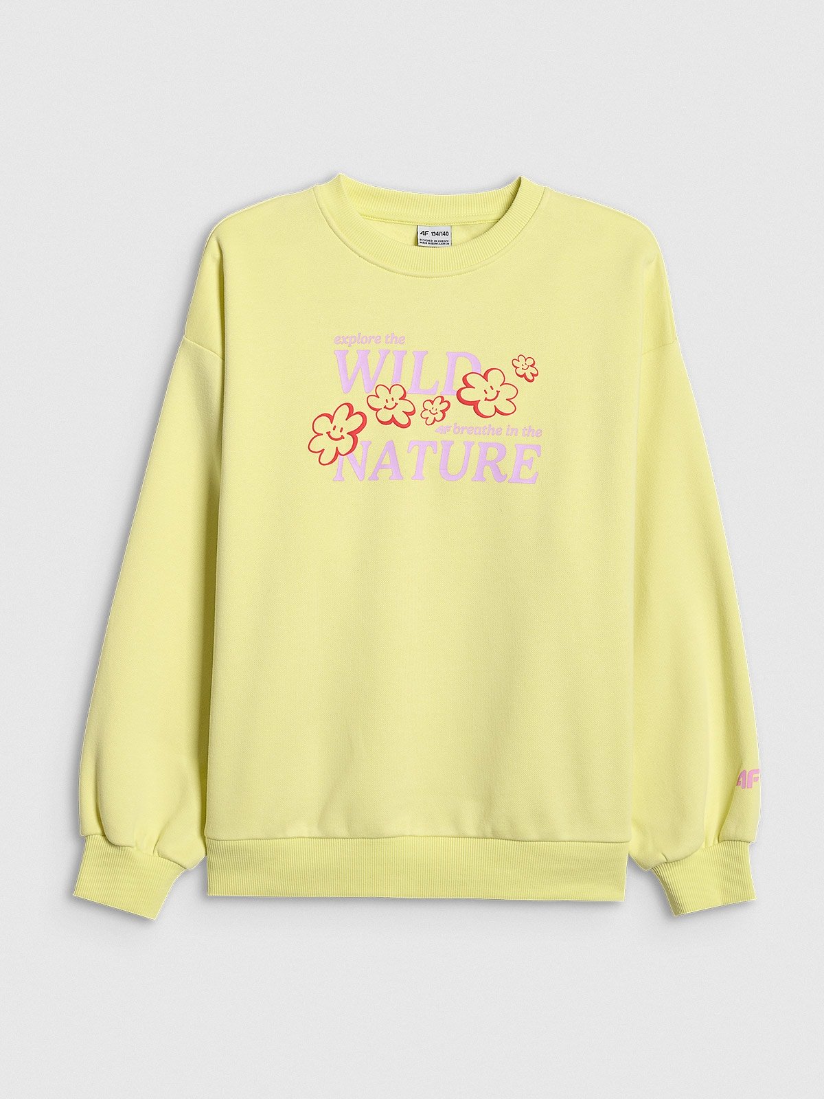 Оверсайз спортивна кофта без капюшона для дівчат - жовта