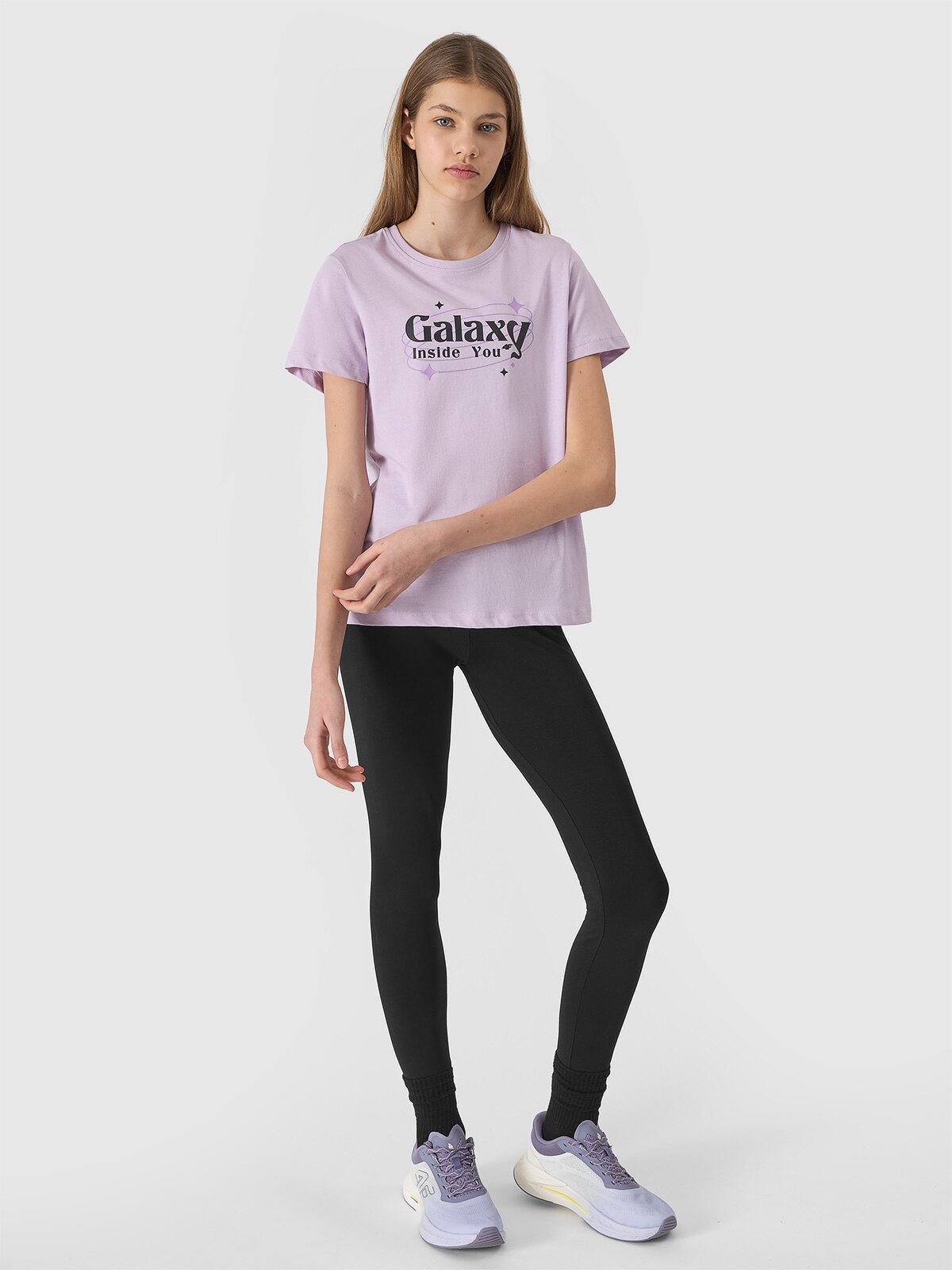 Трикотажні легінси для дівчаток - чорний