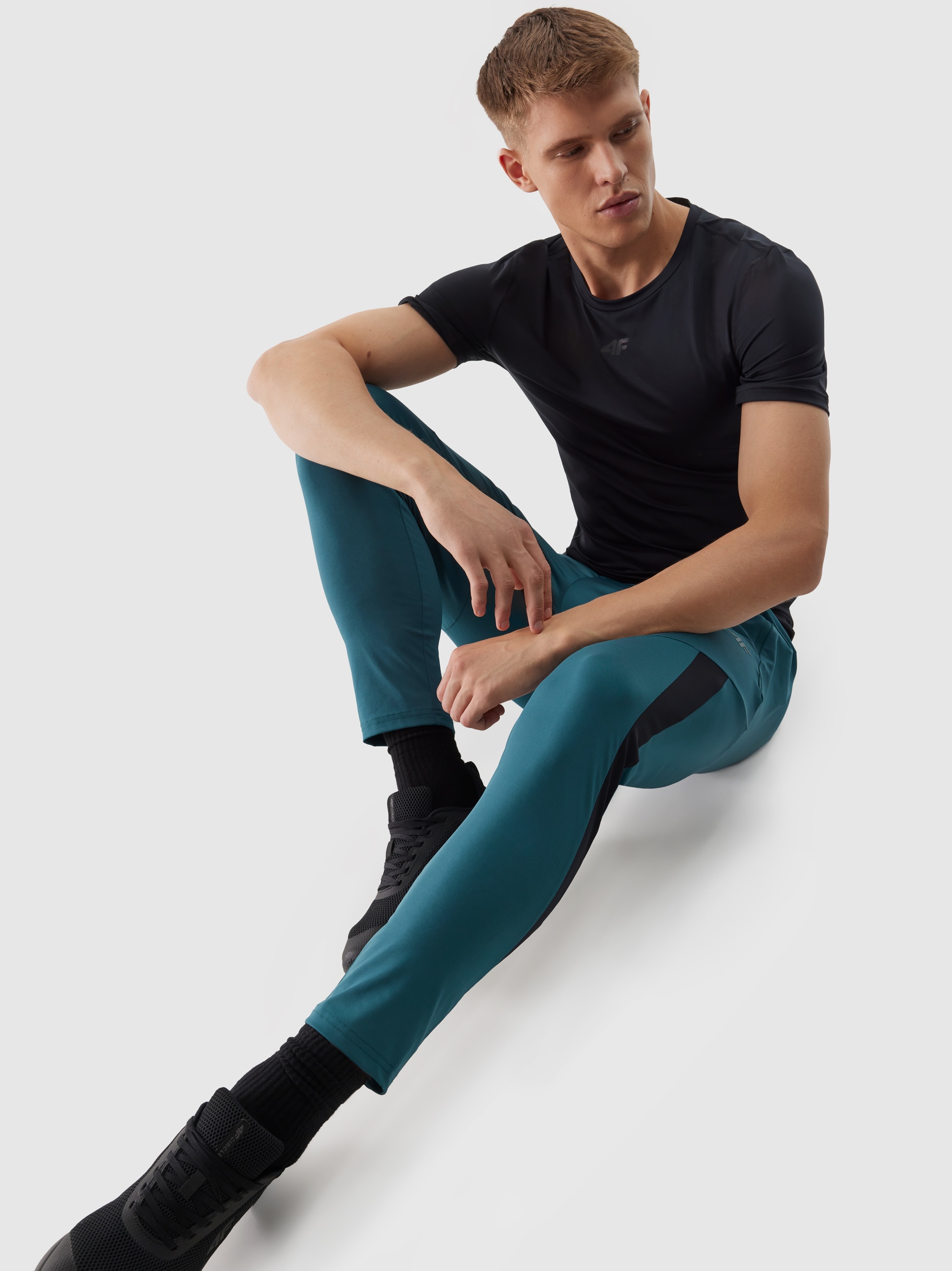 Чоловічі швидковисихаючі штани для тренувань - морська зелень