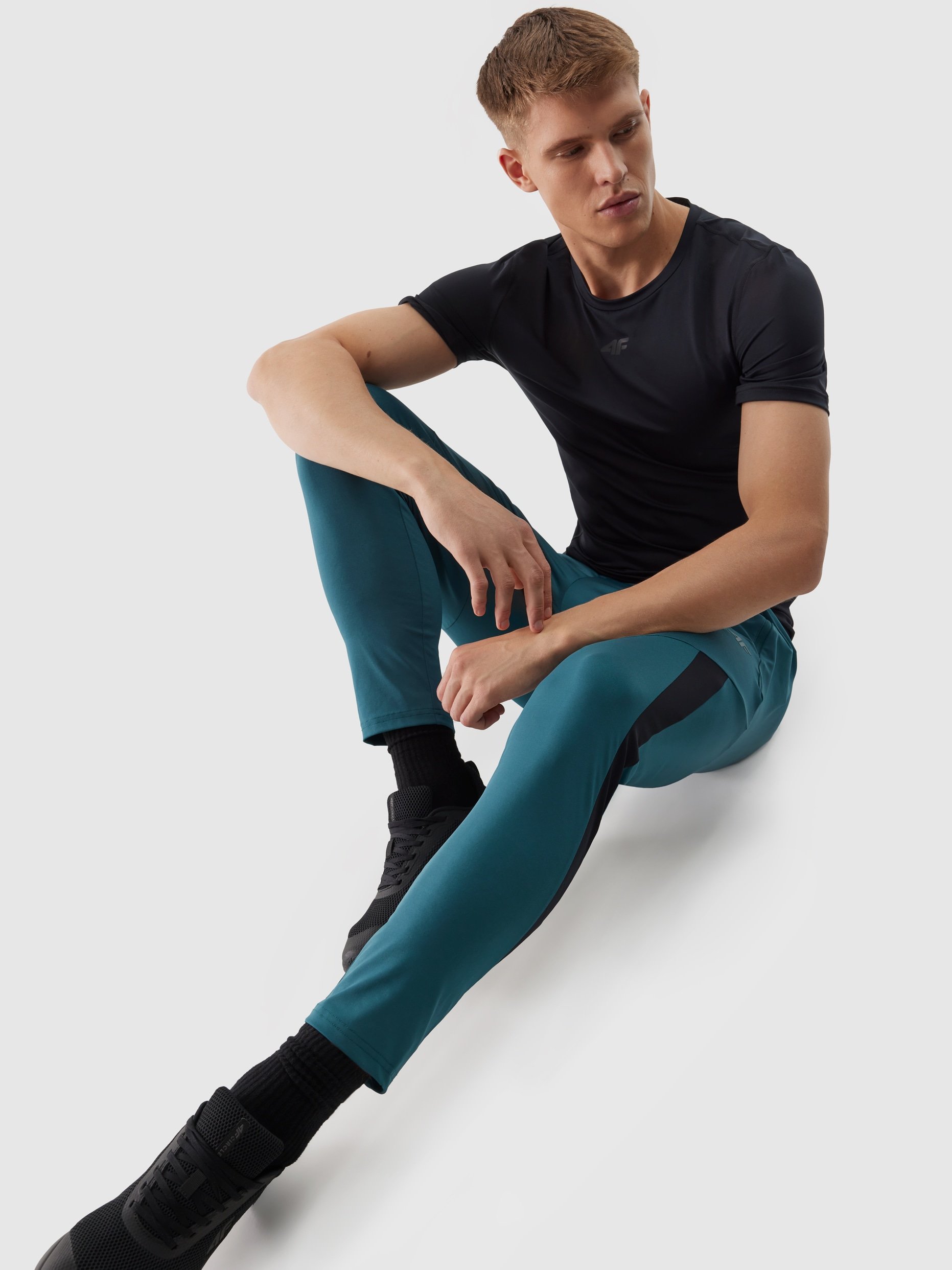 Чоловічі швидковисихаючі штани для тренувань - морська зелень