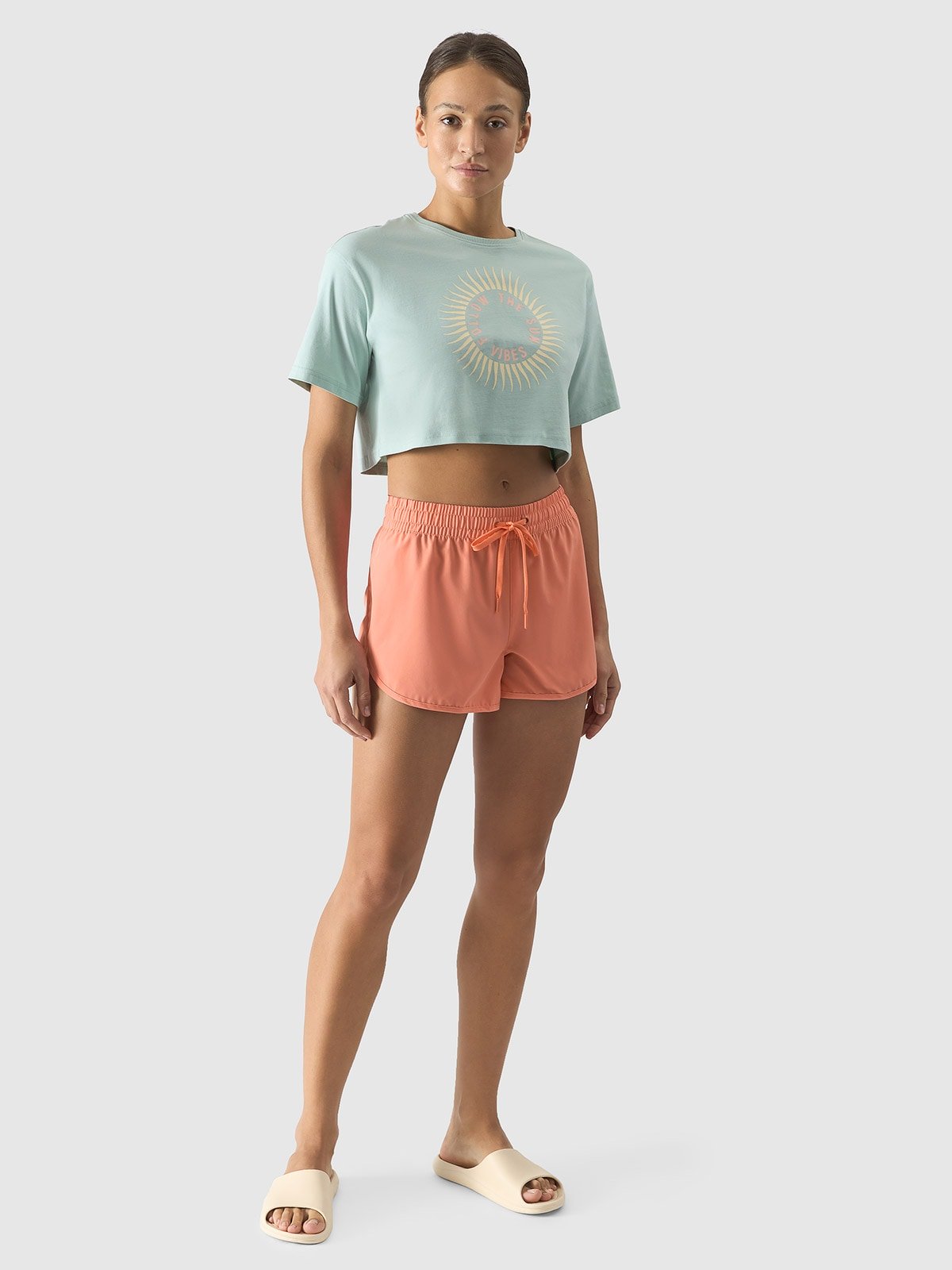 Жіночі пляжні шорти - лосось