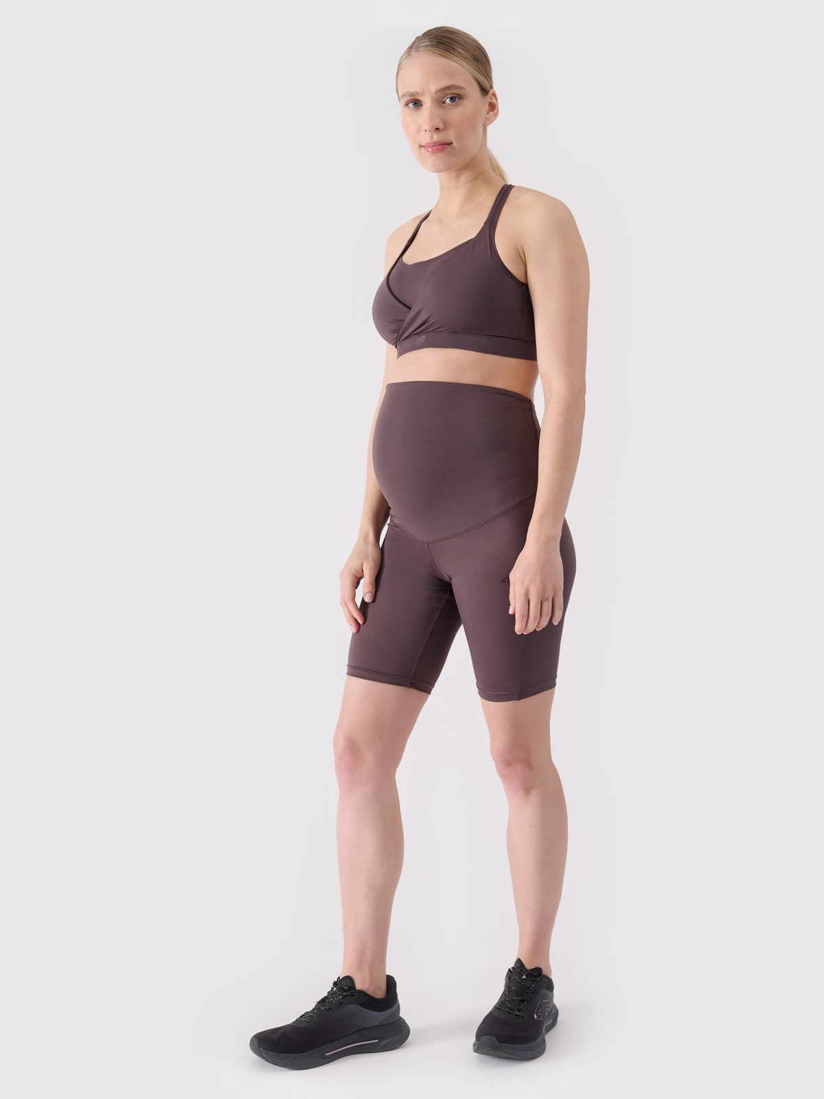 Жіночі легінси для вагітних з високою посадкою для тренувань - коричневий