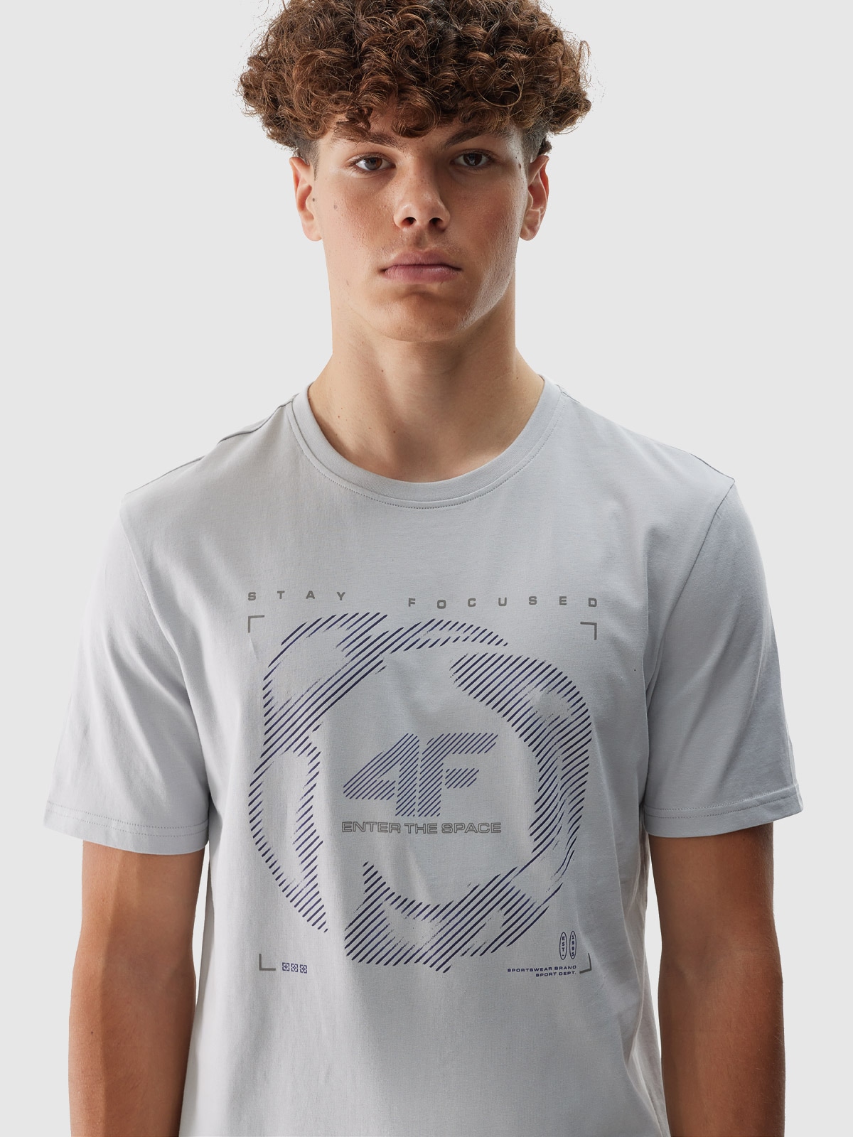 Чоловіча футболка regular з принтом - сірий