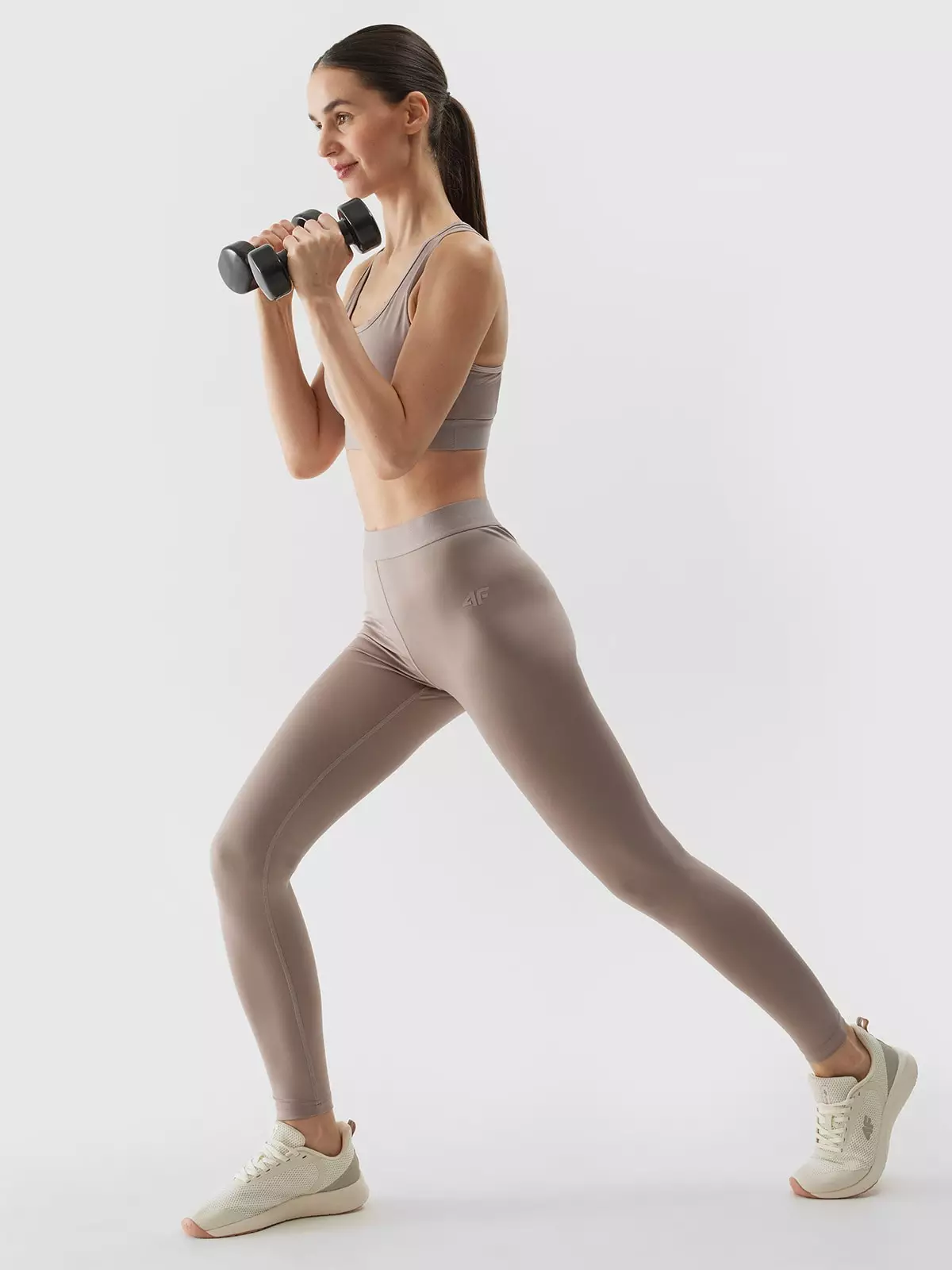 Жіночі легінси для тренувань з переробленого матеріалу - бежевий