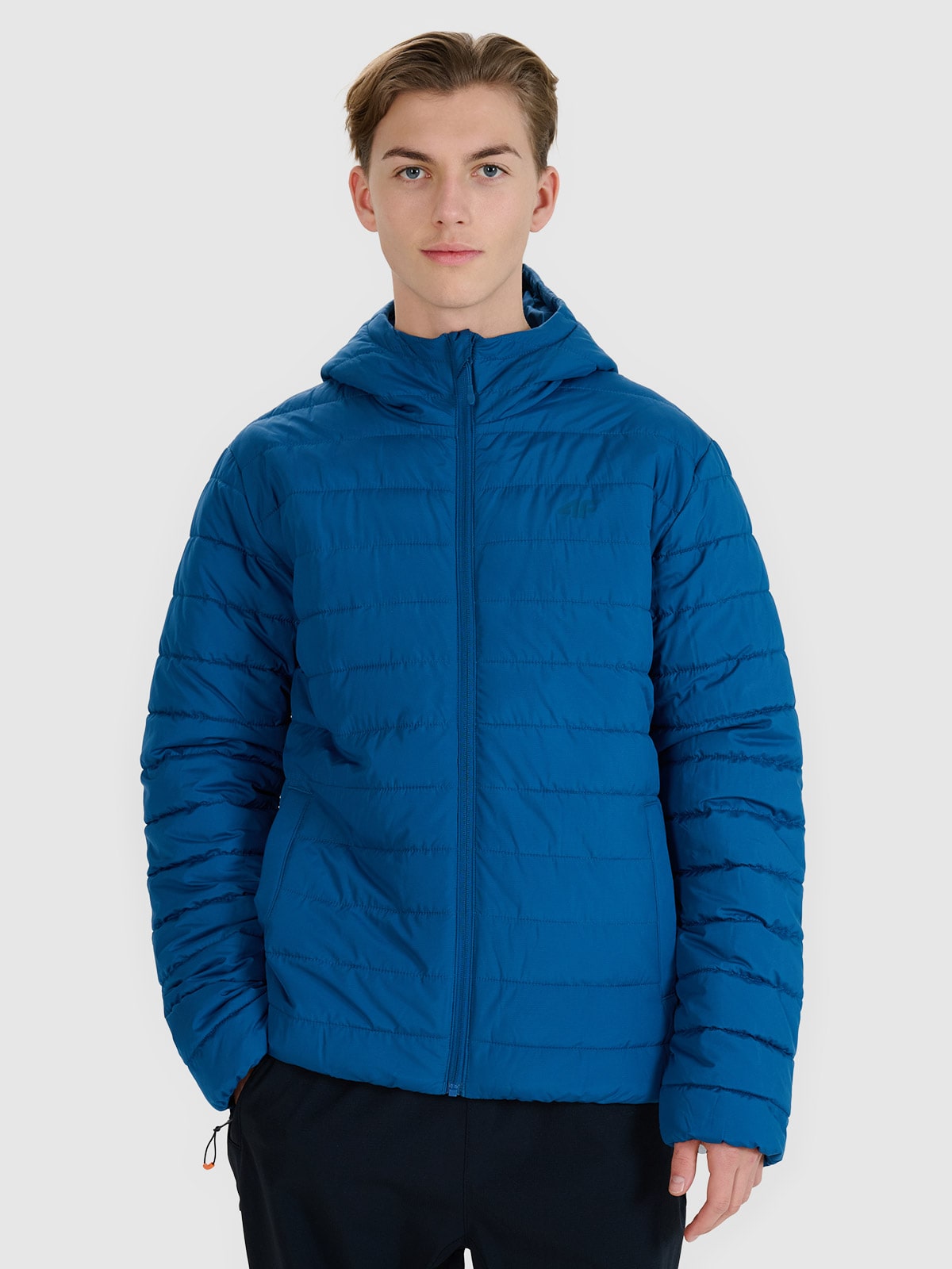 Чоловіча пухова куртка з синтетичним наповнювачем - бірюзовий