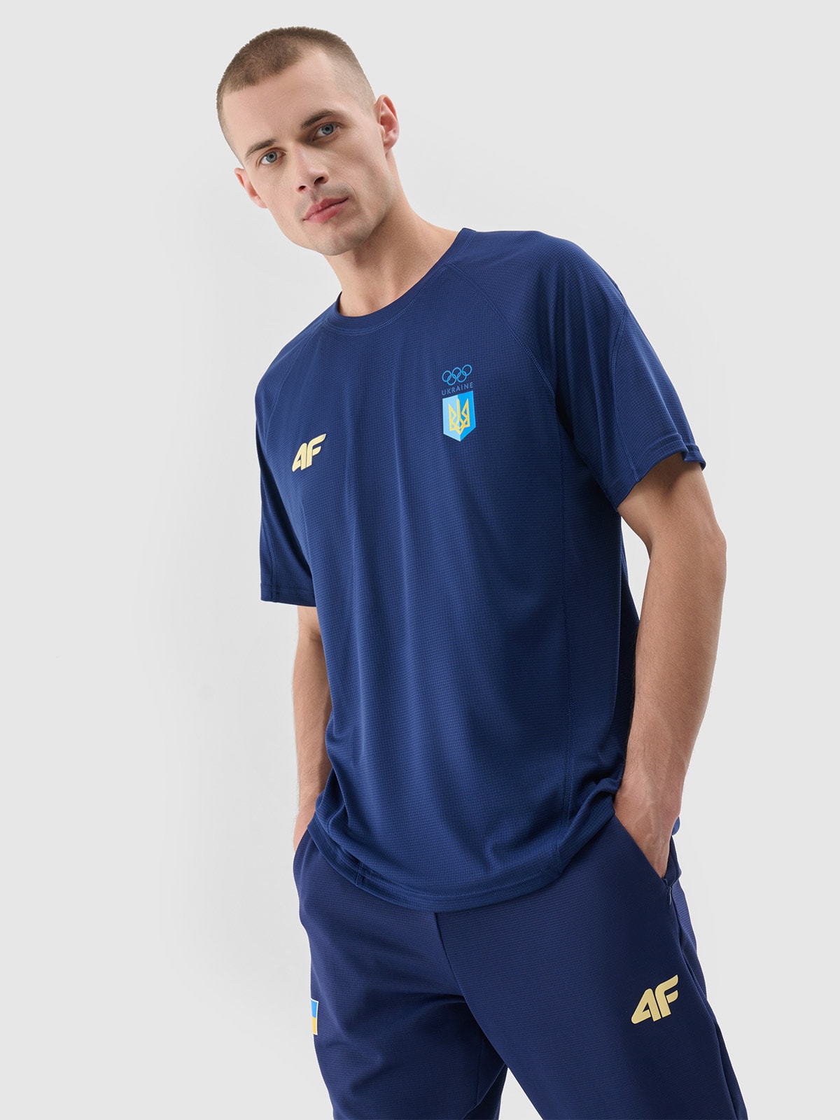 Париж/Україна - Чоловіча функціональна футболка - темно-синій