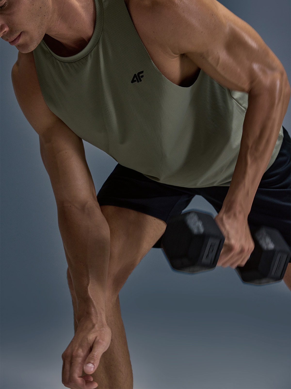 Чоловічий швидковисихаючий тренувальний танк-топ - оливковий/хакі