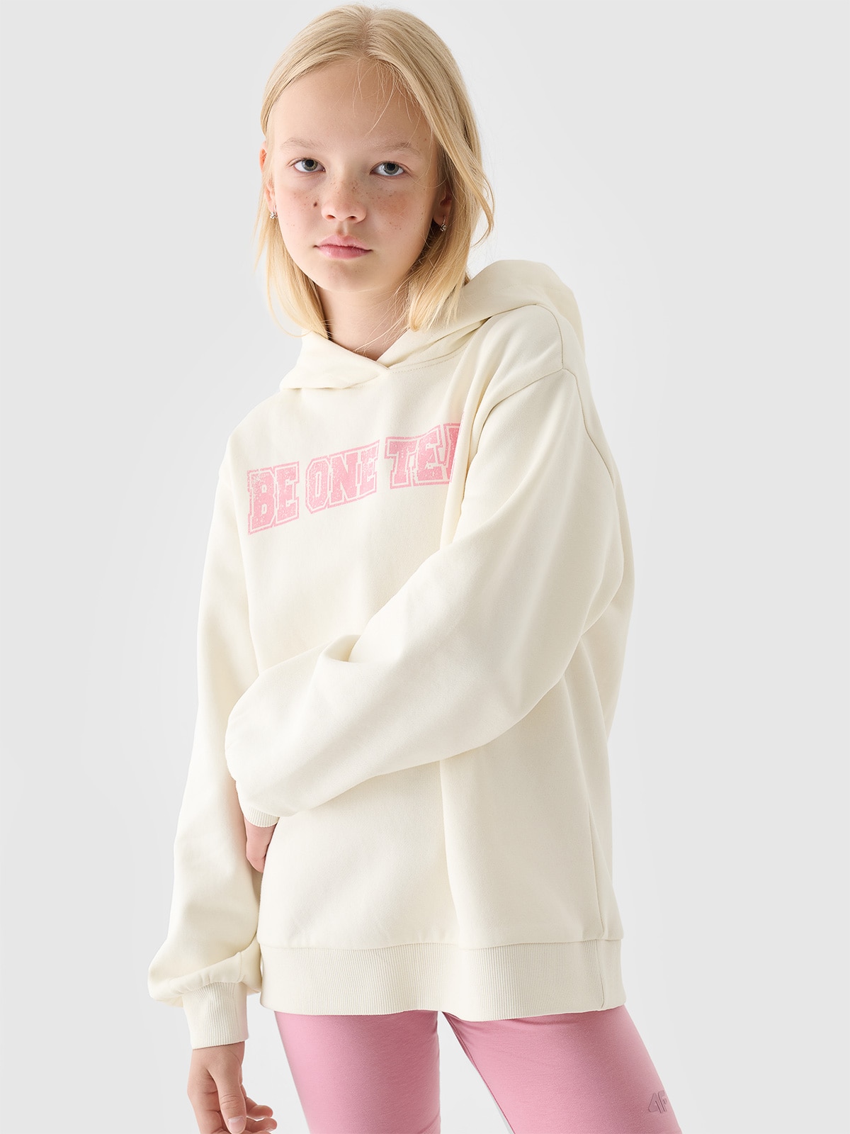 Спортивне худі для дівчаток - білий
