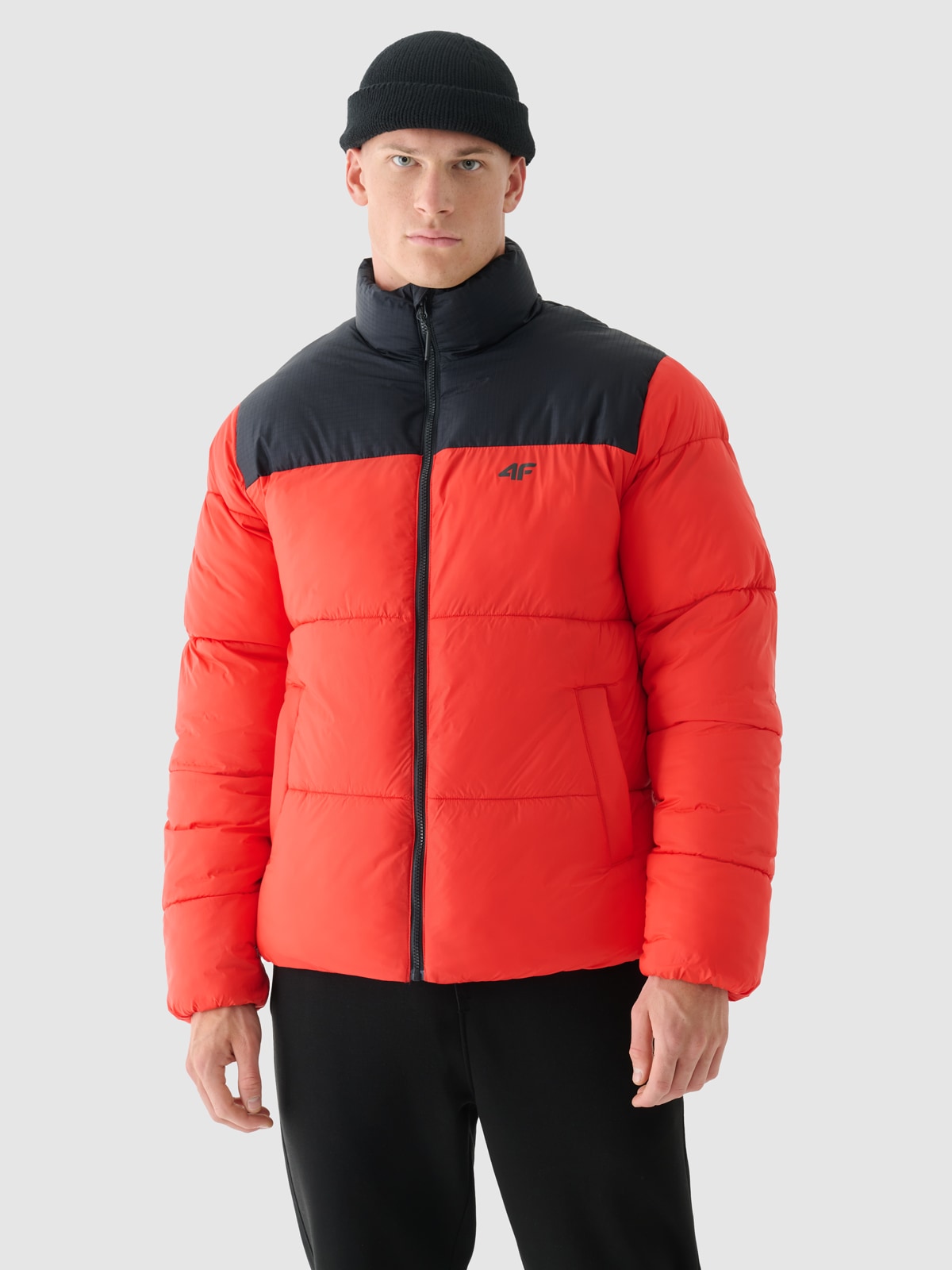 Чоловіча пухова куртка з синтетичним наповнювачем - червоний